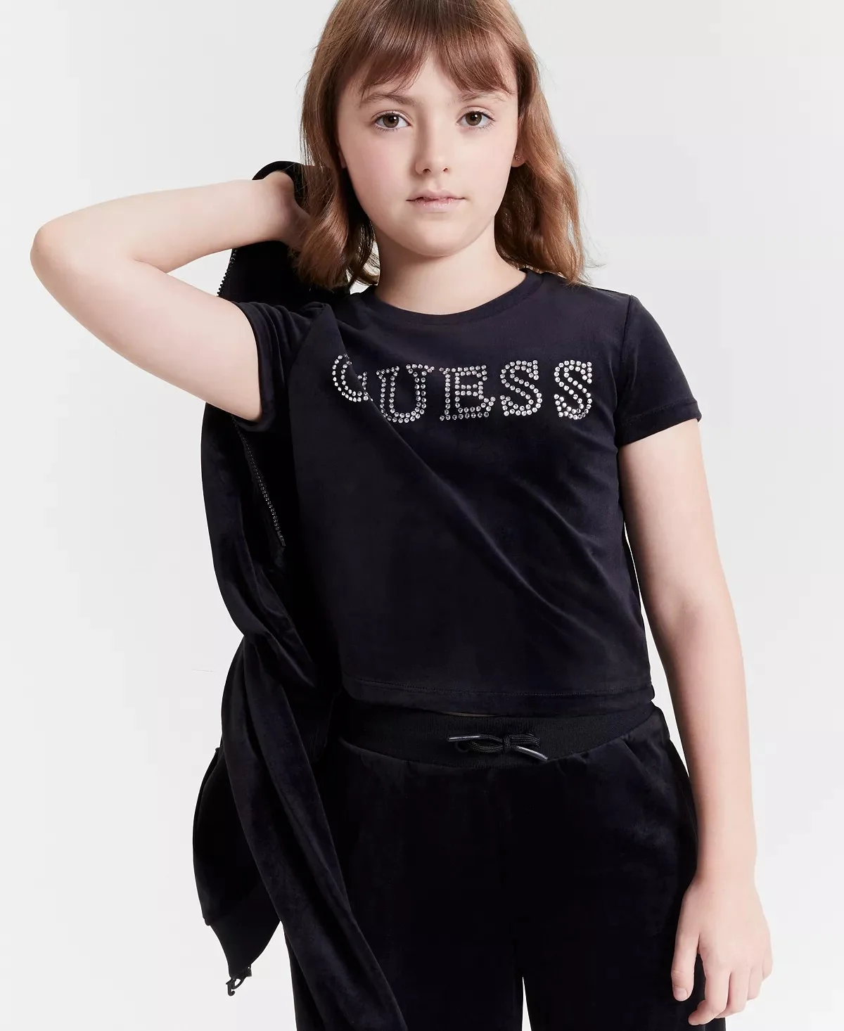 Велюрова футболка Guess зі стразами 1159845024