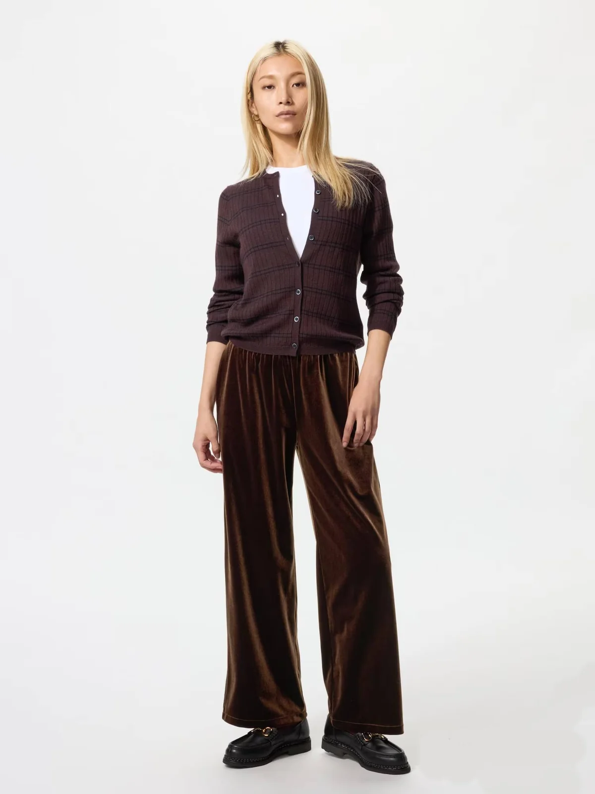 Велюрові штани UNIQLO 1159853097 (Коричневий XL)