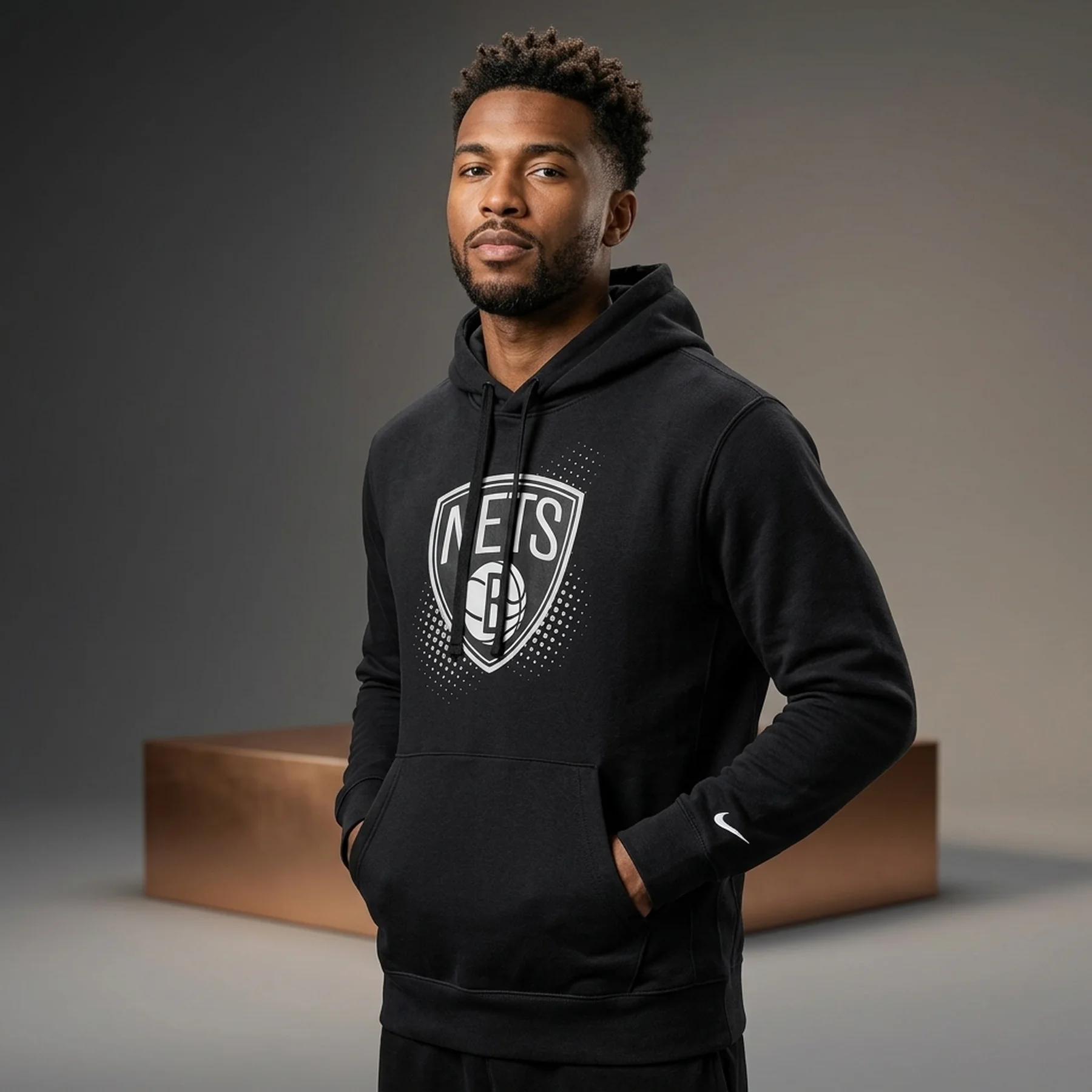 Вітровка чоловіча Nike Nba Brooklyn Nets Essential Hoodie Black Dh9289-010 (DH9289-010)