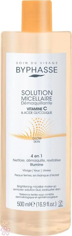 Вода Byphasse Micellar Cleansing Solution Glow Skin Vitamine C 500 мл