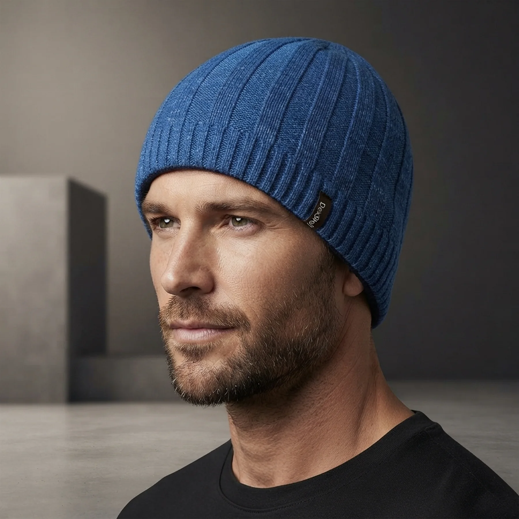 Водонепроникна шапка Dexshell Heathered Rib Knit Beanie, onesize (56-58 см), блакитний