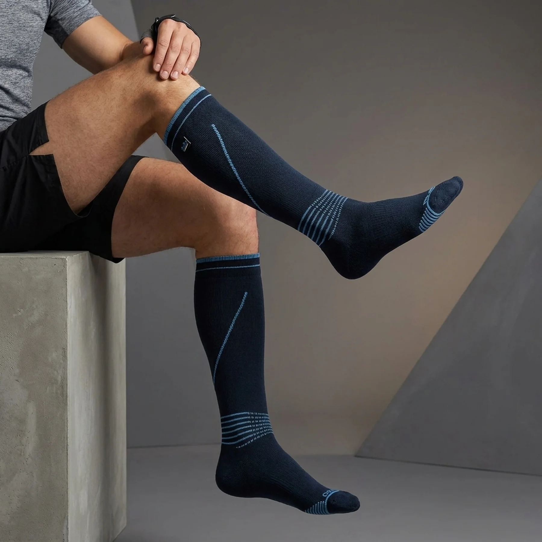 Водонепроникні шкарпетки Dexshell Longlite Socks 2.0, блакитні полоски, розмір L (43-46)
