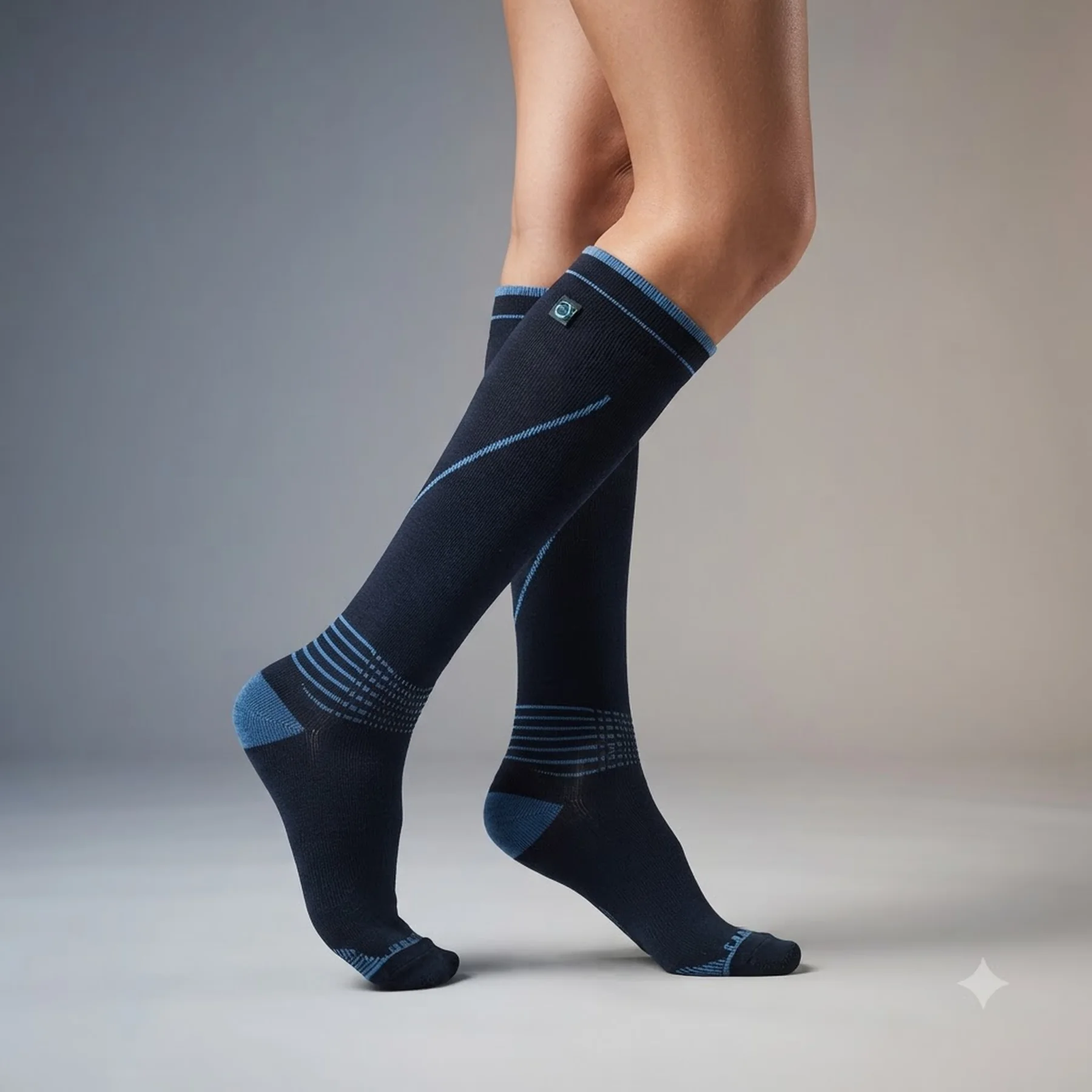 Водонепроникні шкарпетки Dexshell Longlite Socks 2.0, блакитні полоски, розмір M (39-42)