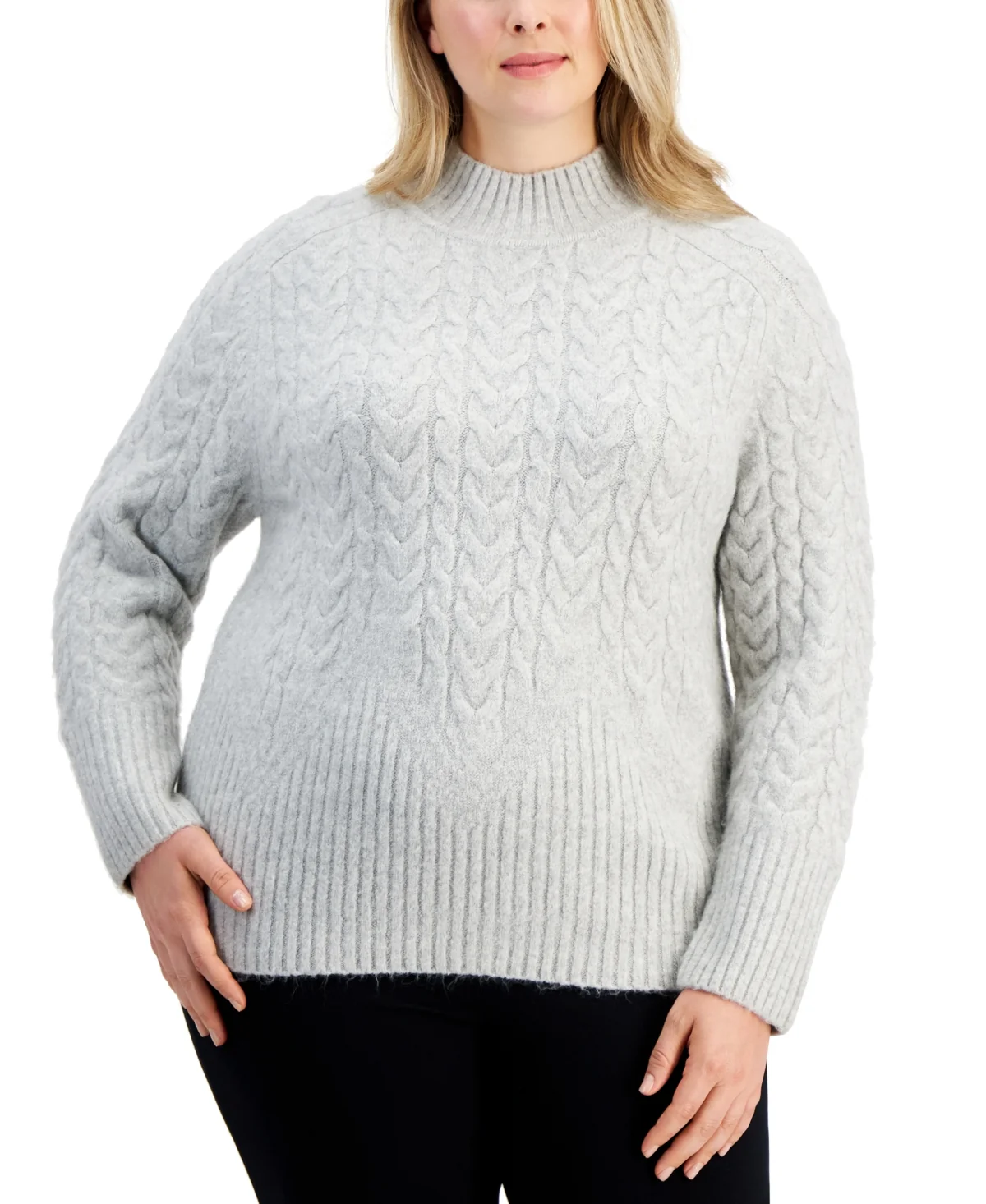 В'язаний жіночий теплий светр Calvin Klein 1159829881 (Сірий 2X)