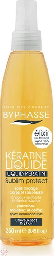 Защитная сыворотка-эликсир для сухих и поврежденных волос Byphasse Liquid Keratine Activ Protect Dry Hair 250 мл