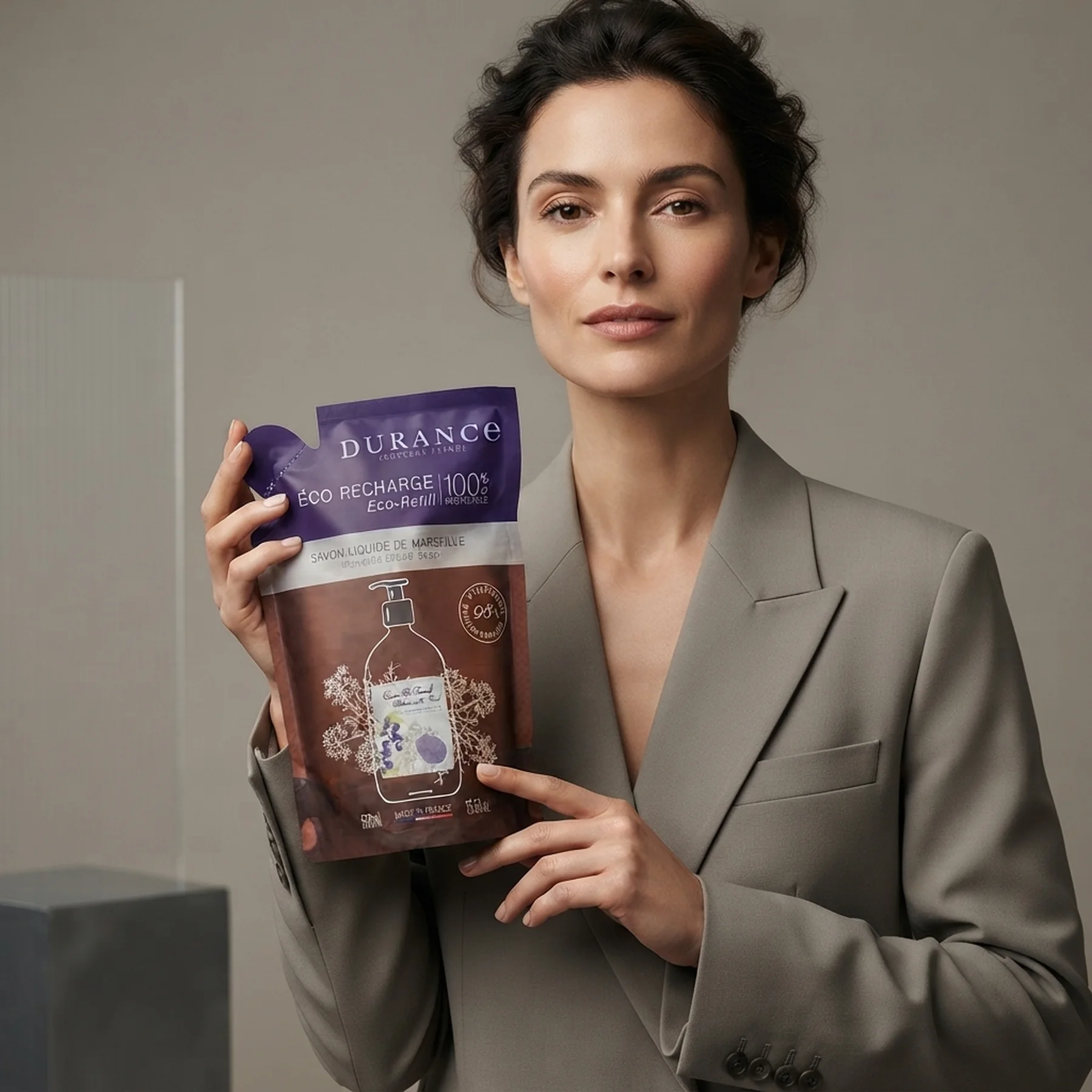 Запасная эко упаковка натурального жидкого мыла Durance Eco-Refill Liquid Marseille Soap 500 мл Чорна смородина та фенхель