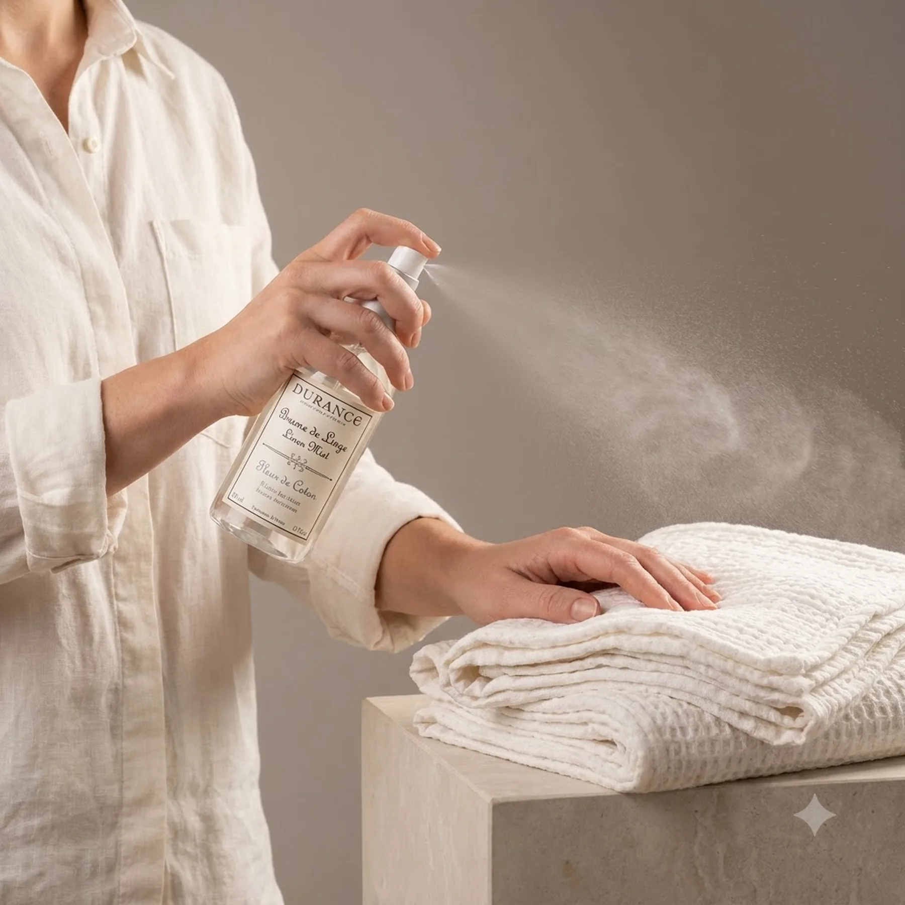 Средство для чистоты дома Durance Brume de Linge 250 мл Квіти бавовни