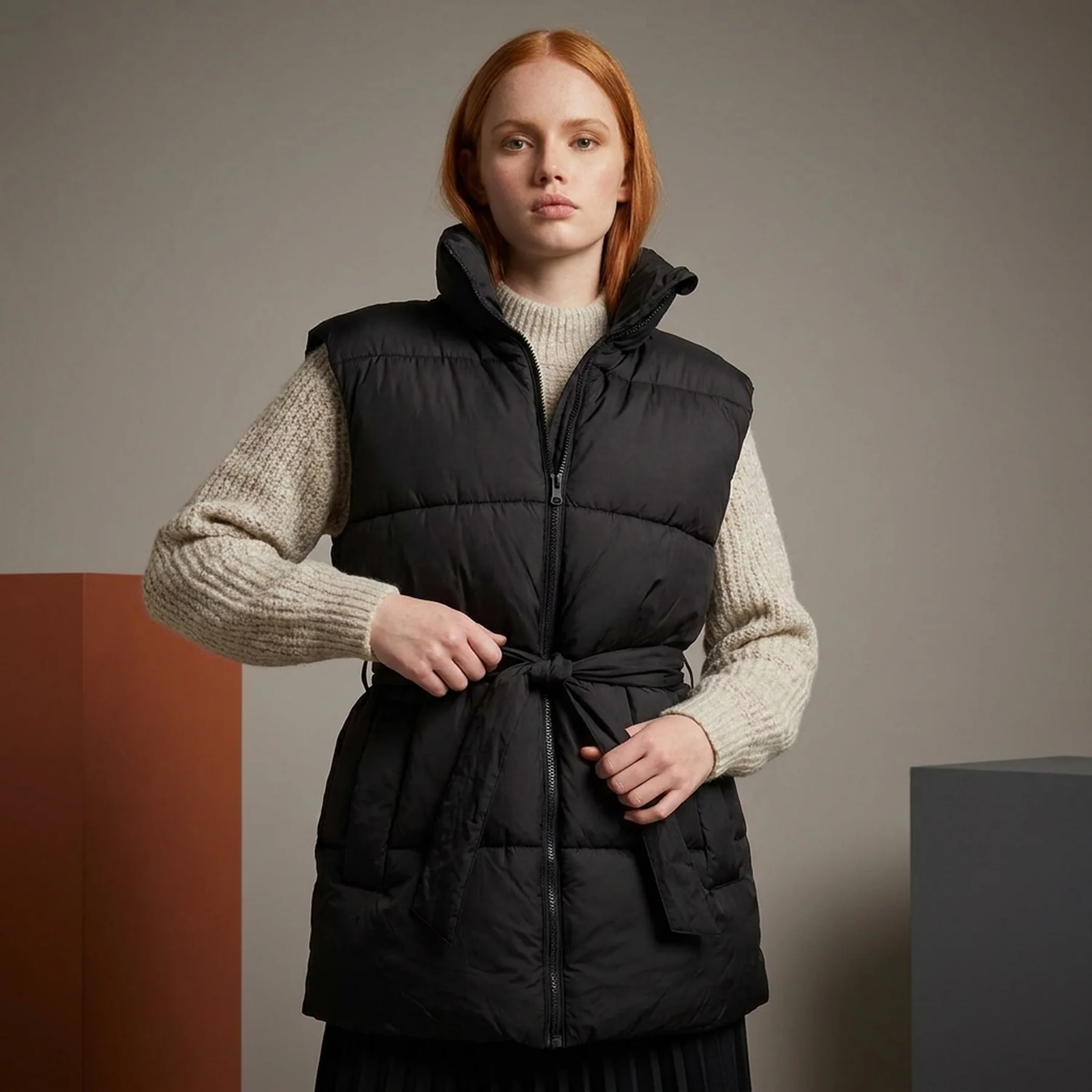 Жилет belted puffer vest 1033562-14482 Tom Tailor L Чорний