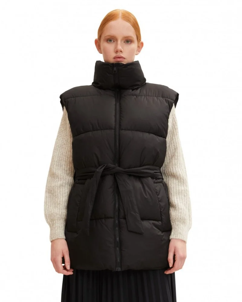 Жилет belted puffer vest 1033562-14482 Tom Tailor L Чорний