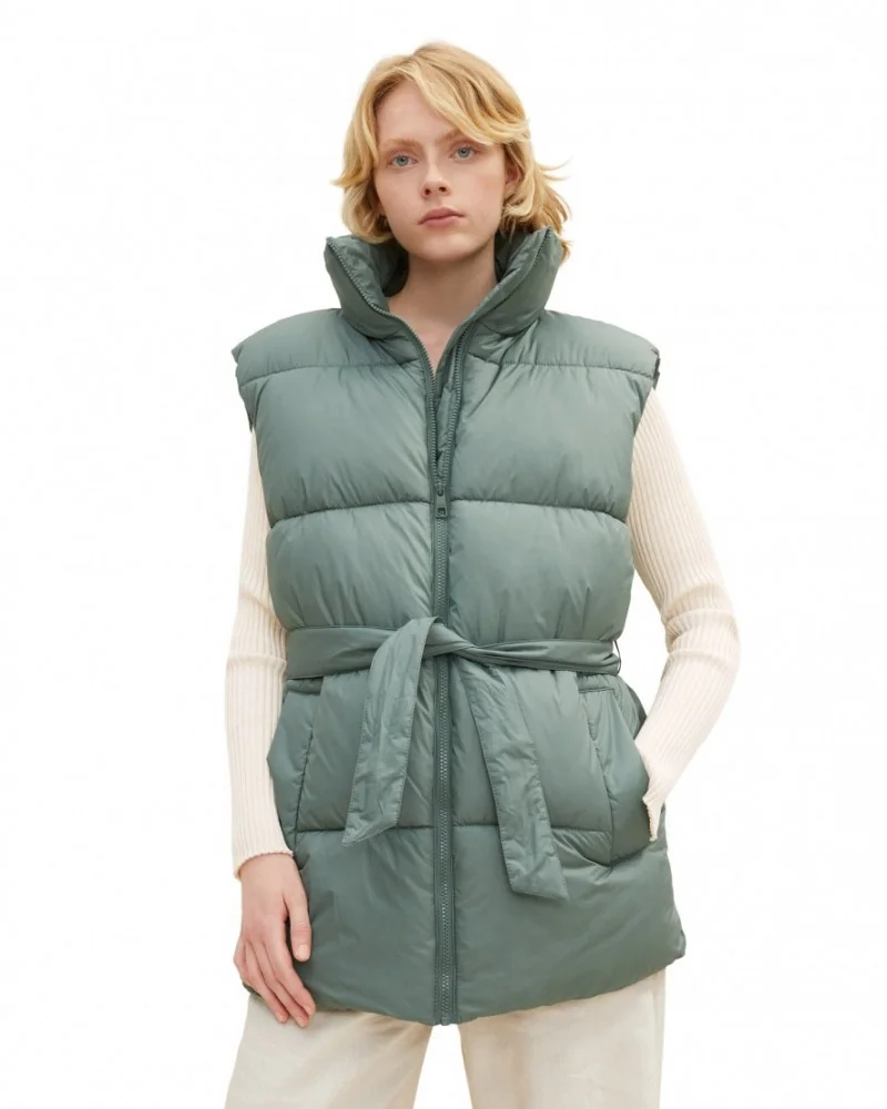 Жилет belted puffer vest 1033562-19643 Tom Tailor L Блакитний