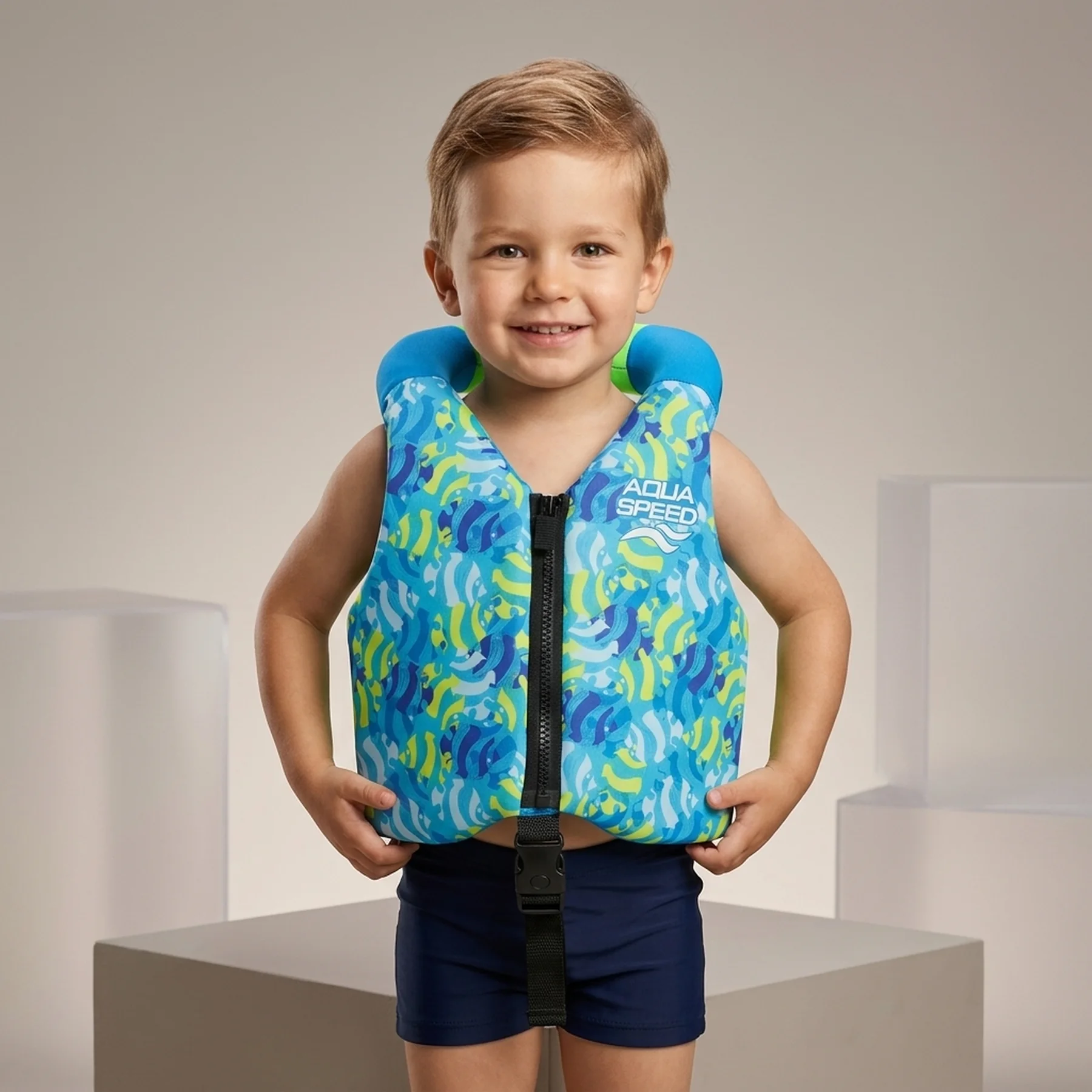 Жилет для плавання Aqua Speed Aqua Pals 61138 бірюзовий, салатовий Діт 15-19 кг