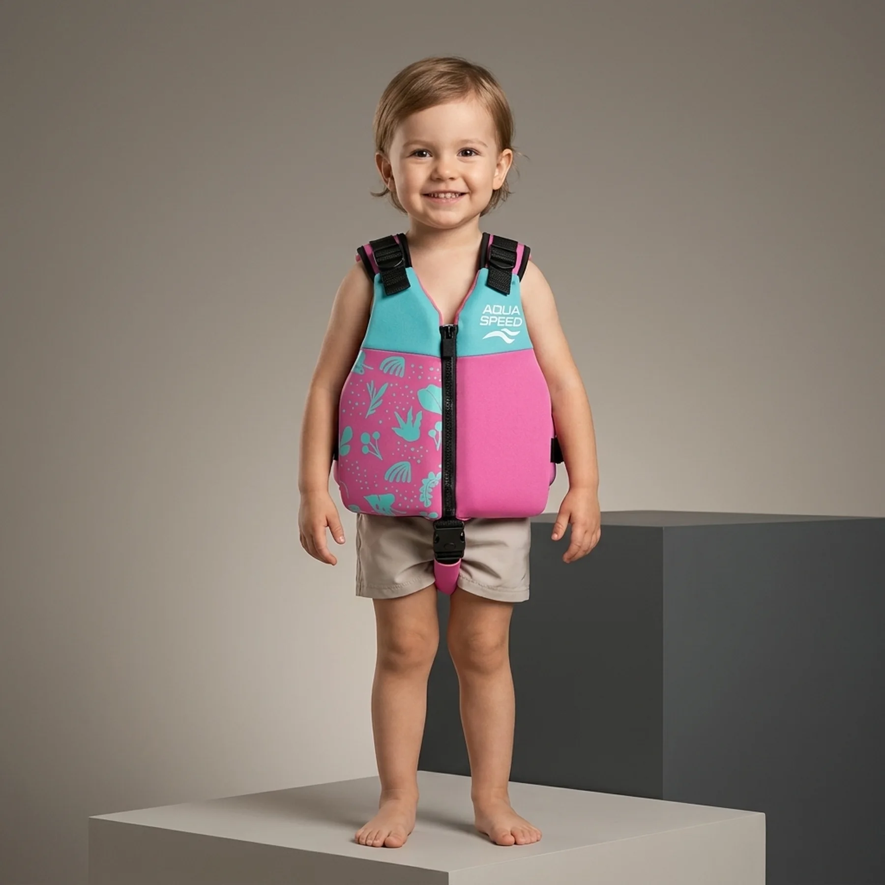 Жилет для плавання Aqua Speed Safe Splash 61123 бірюзовий, рожевий Діт 15-19 кг