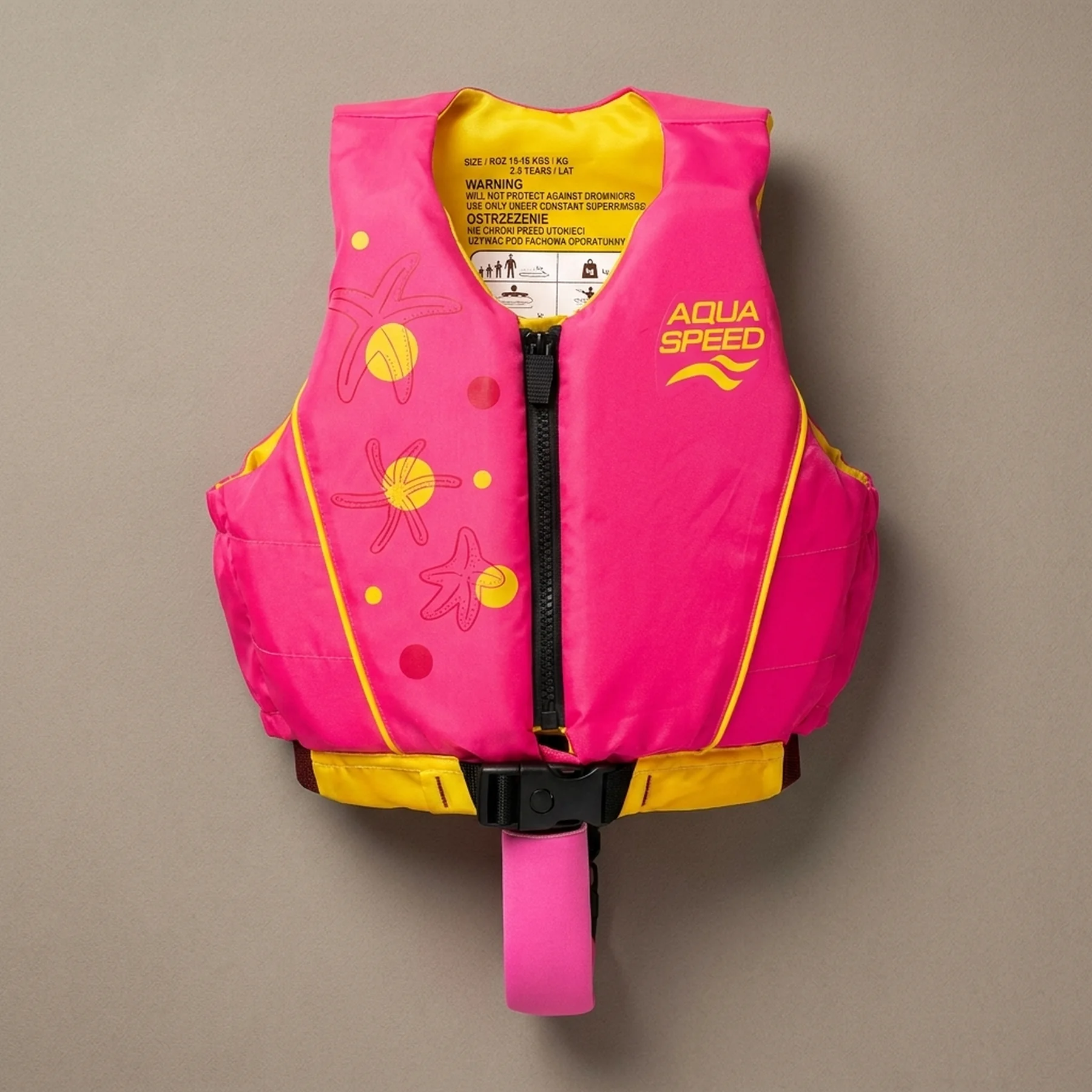 Жилет для плавання Aqua Speed Swim Star 61130 малиновий, жовтий Діт 15-19 кг