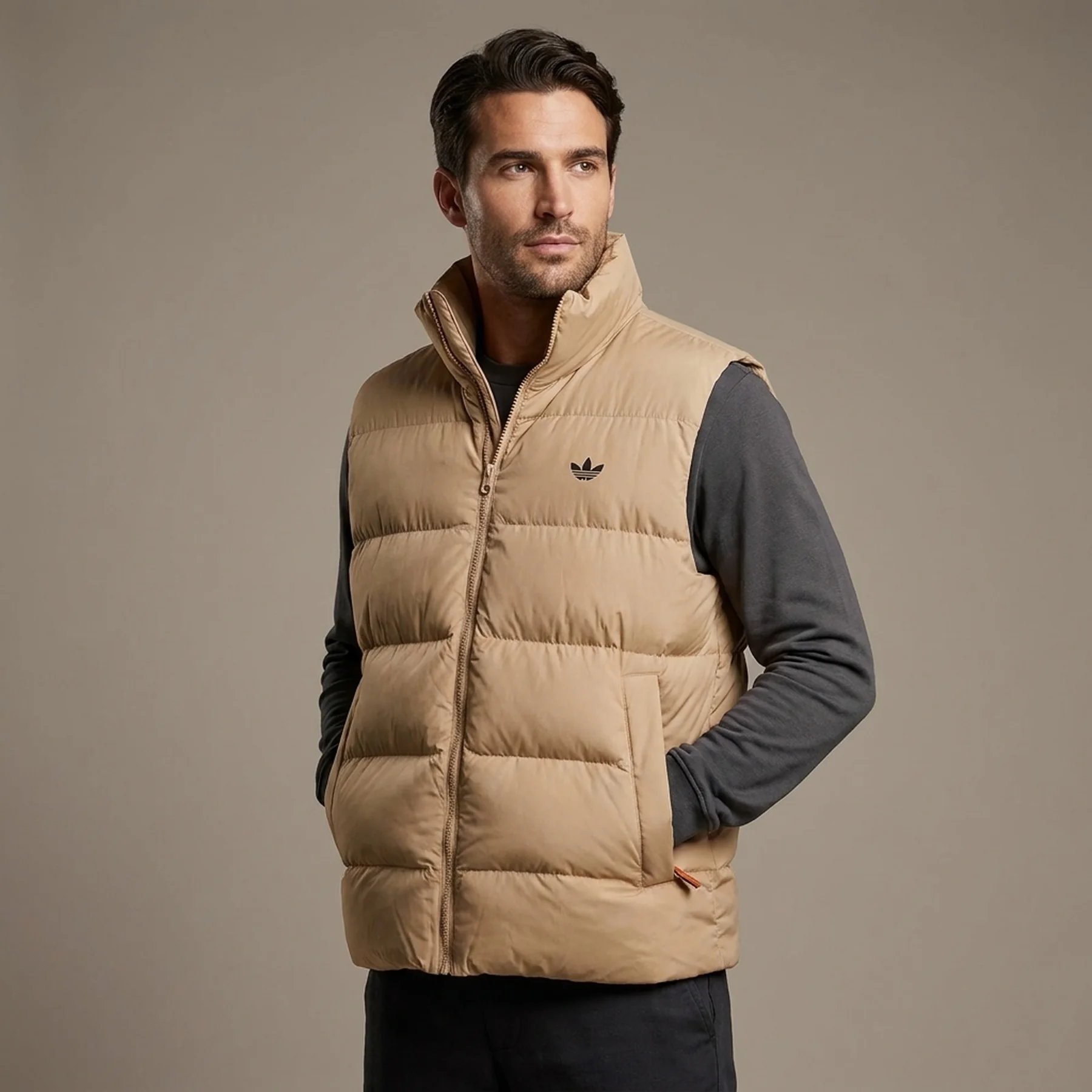 Жилетка чоловіча Adidas Tonal Puffer Beige (JX4124)