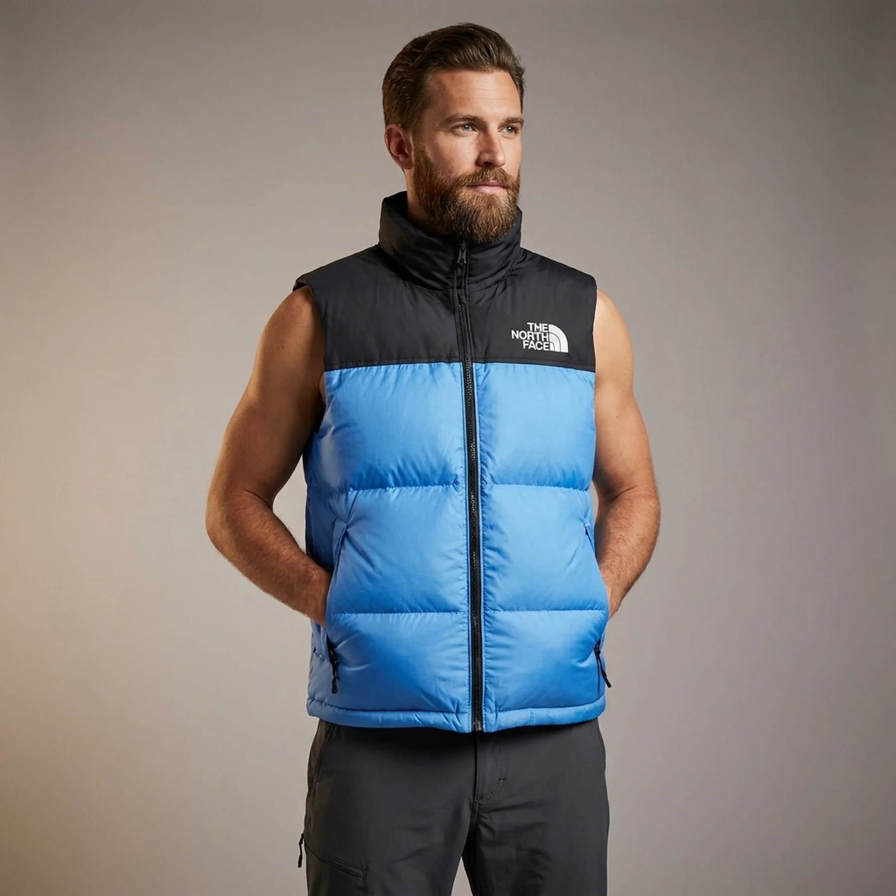 Жилетка чоловіча The North Face 1996 Retro Nuptse Vest Light Blue/Black (NF0A3JQQLV6)