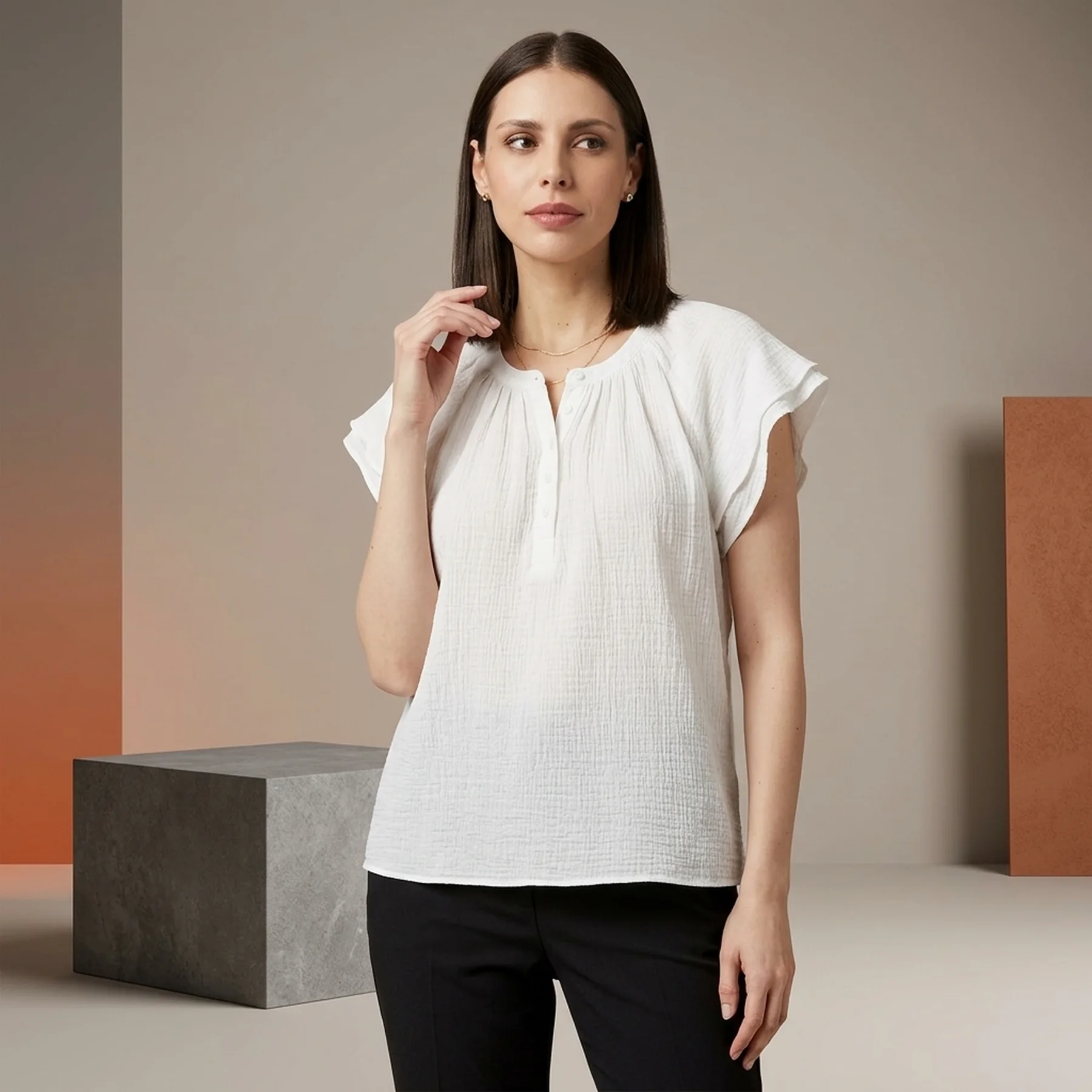 Жіноча блузка Calvin Klein на гудзиках 1159781163