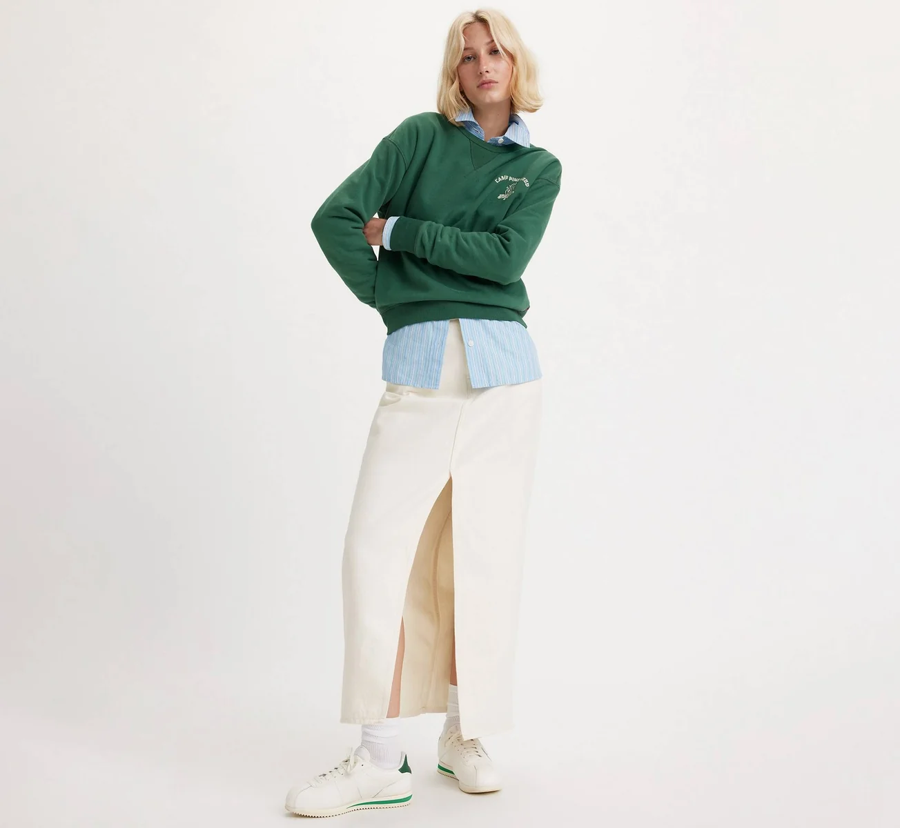 Жіноча довга джинсова спідниця Levi's 1159814594 (Молочний 24)