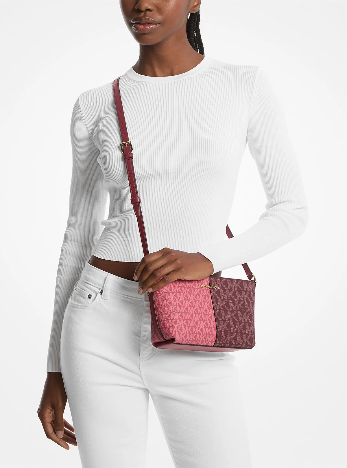 Жіноча двокольорова сумка Michael Kors через плече 1159820888 (Рожевий One size)