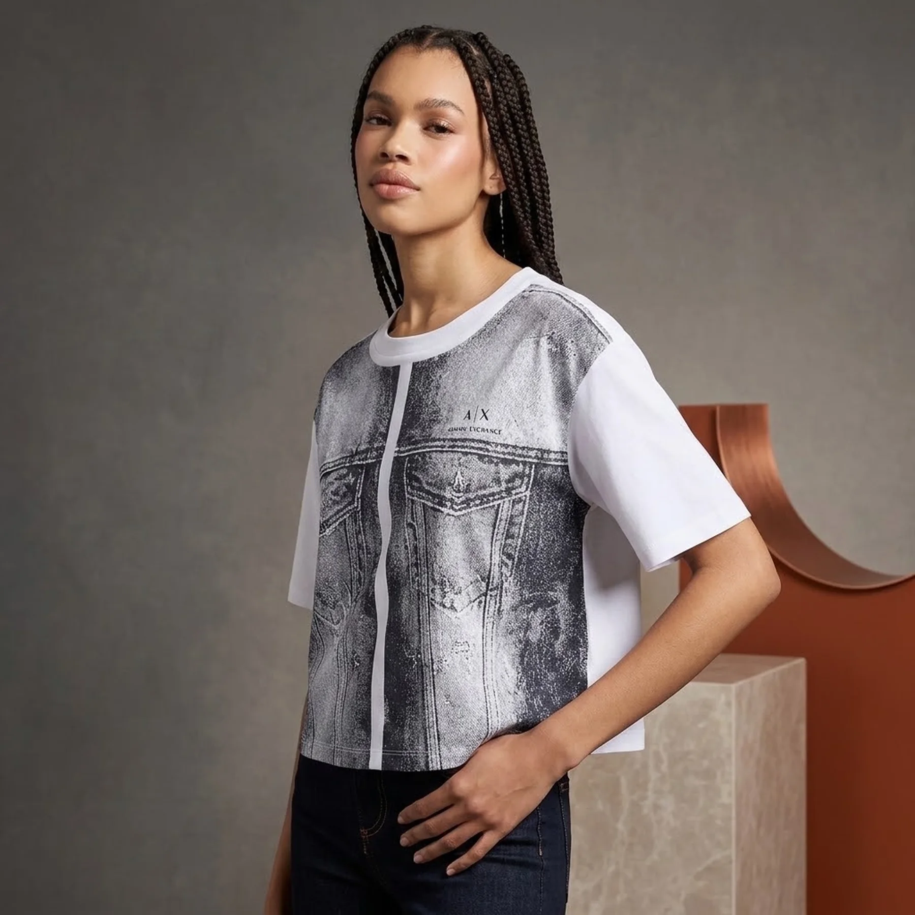 Жіноча футболка Armani Exchange з принтом 1159827895 (Білий XL)