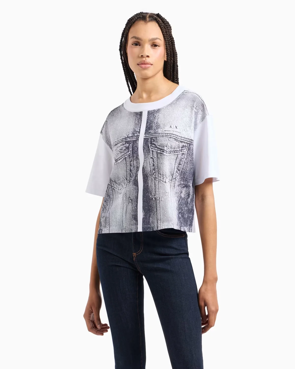 Жіноча футболка Armani Exchange з принтом 1159827895 (Білий XL)