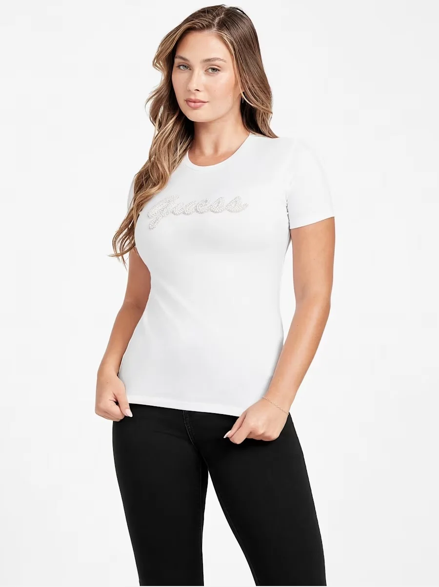 Жіноча футболка GUESS зі штучними перлами 1159827424
