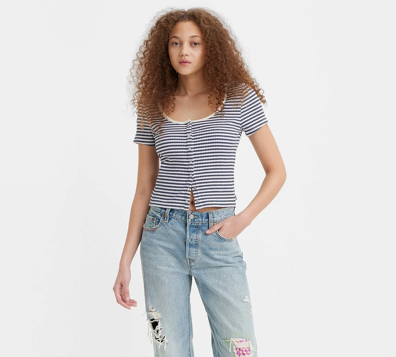 Жіноча футболка Levi's на кнопках 1159794623