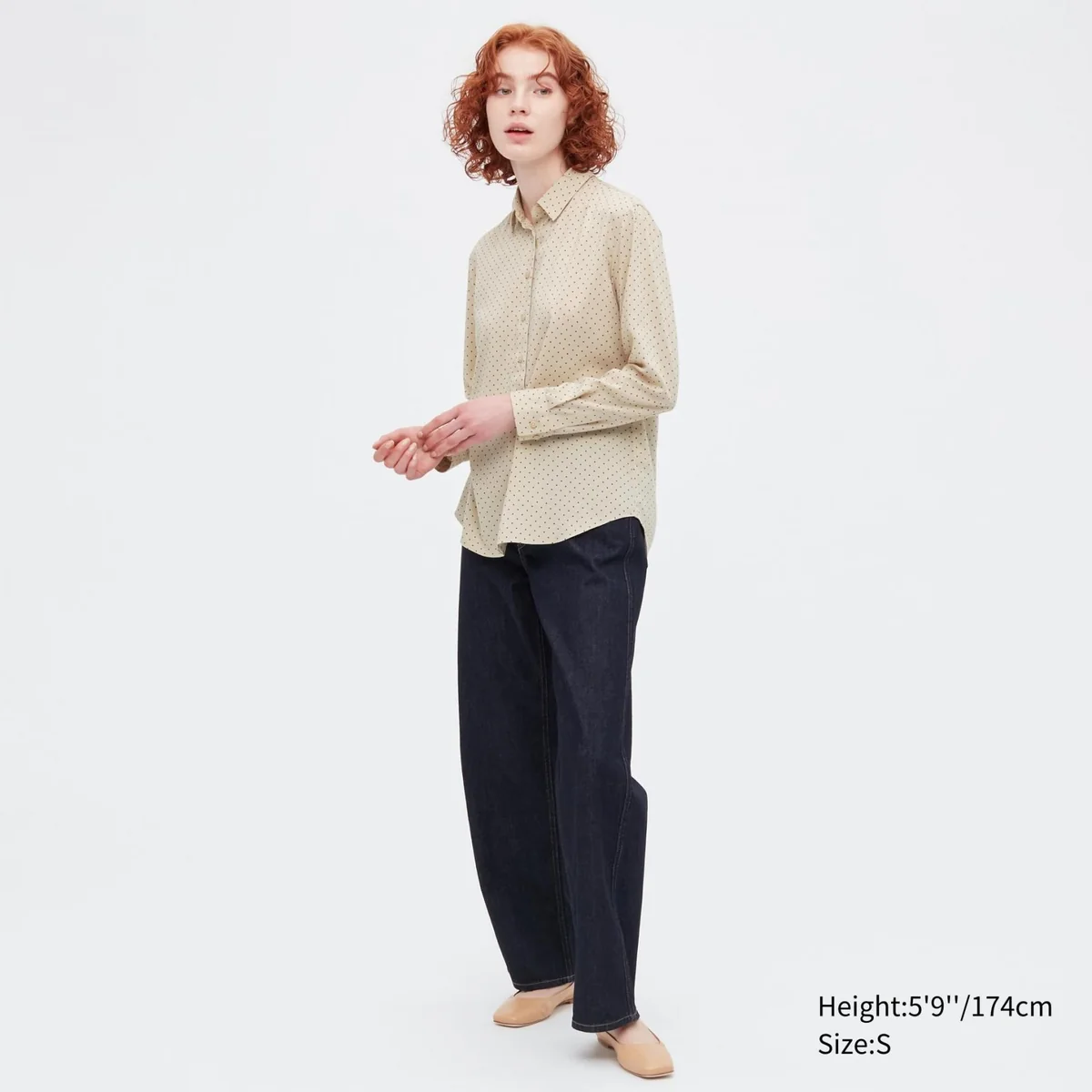 Жіноча легка сорочка Uniqlo блуза в горошок 1159784769