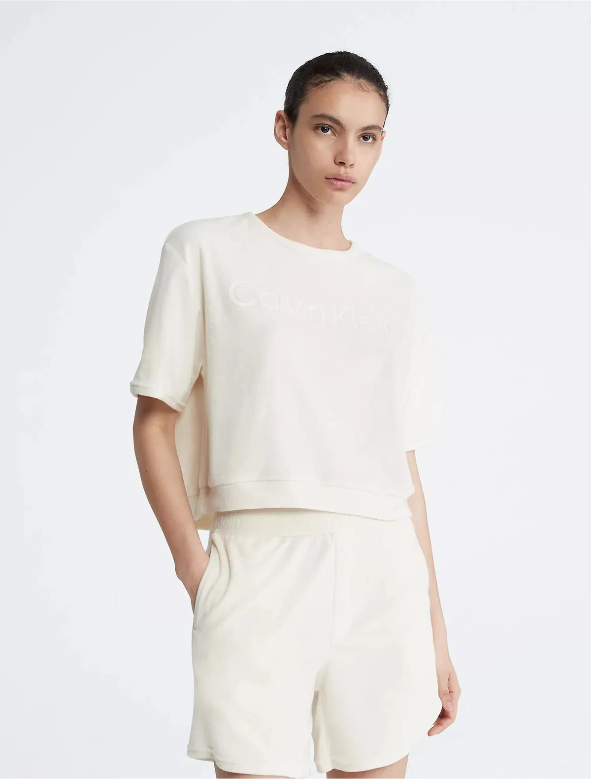 Жіноча махрова футболка lounge Calvin Klein 1159795727