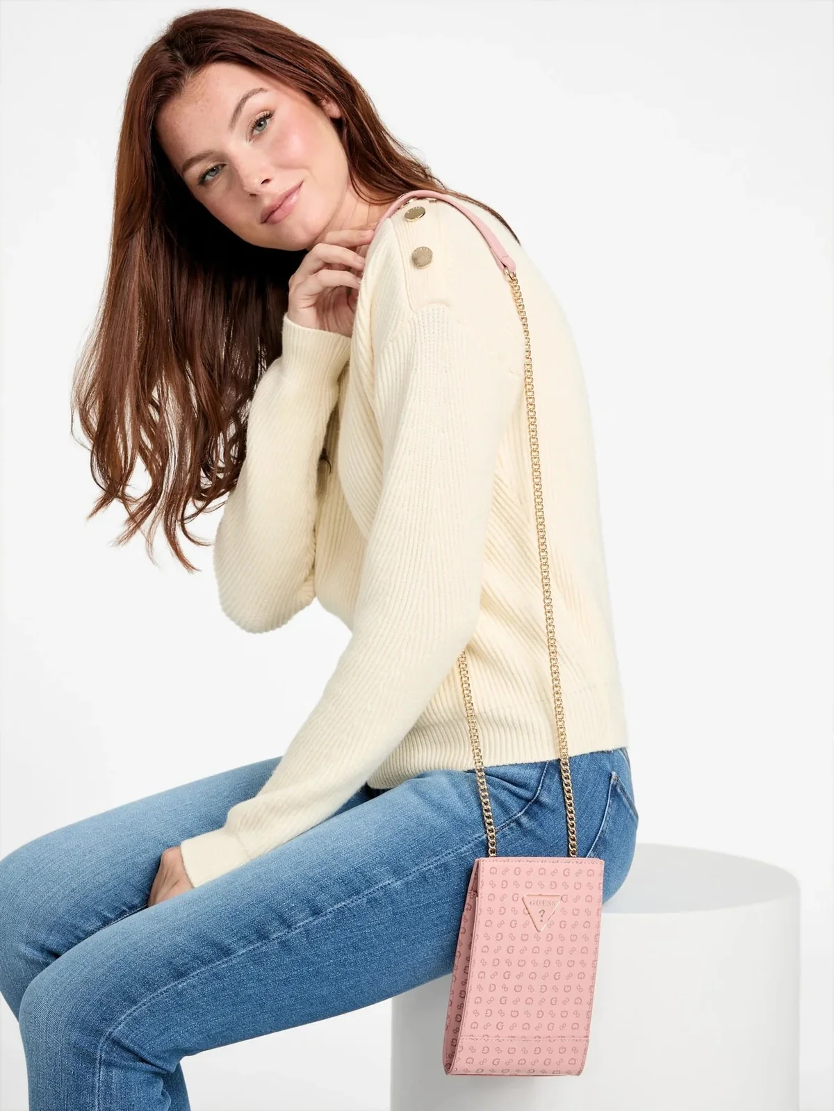 Жіноча міні сумочка кроссбоді Guess з принтом 1159828460 (Рожевий One size)
