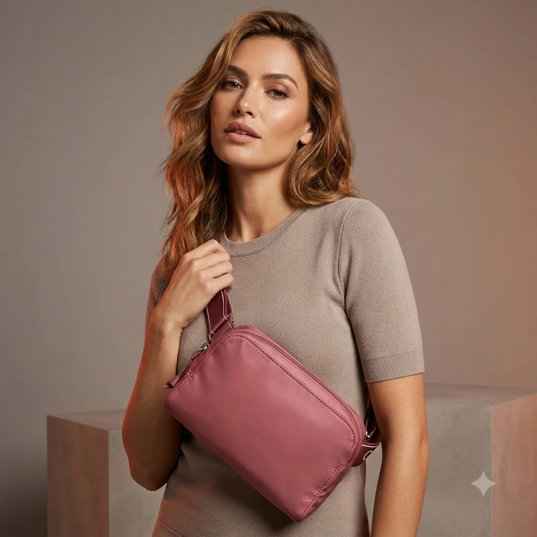 Жіноча поясна сумка Calvin Klein 1159821457 (Рожевий One size)