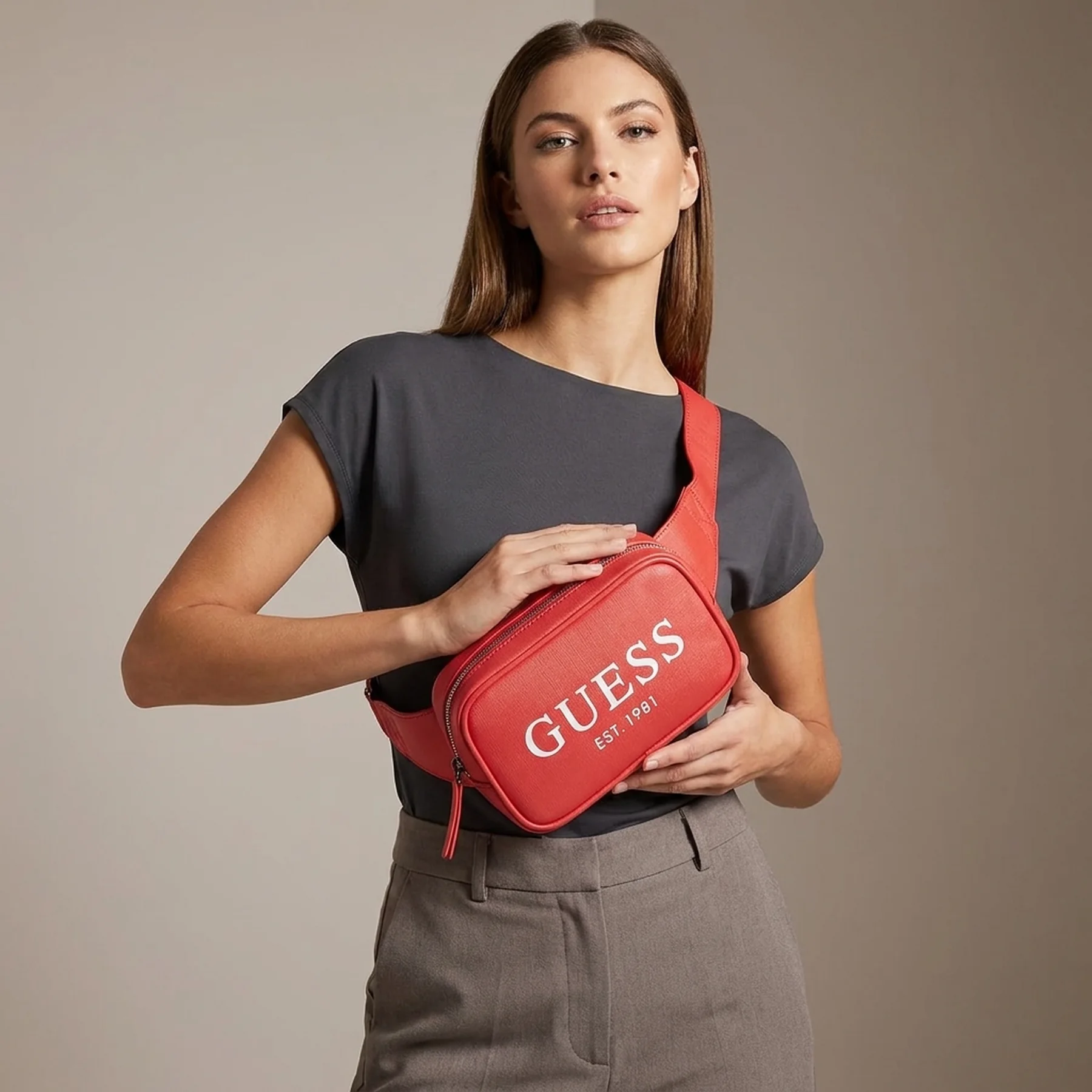 Жіноча поясна сумка Guess 1159774764 (Червоний, One Size)