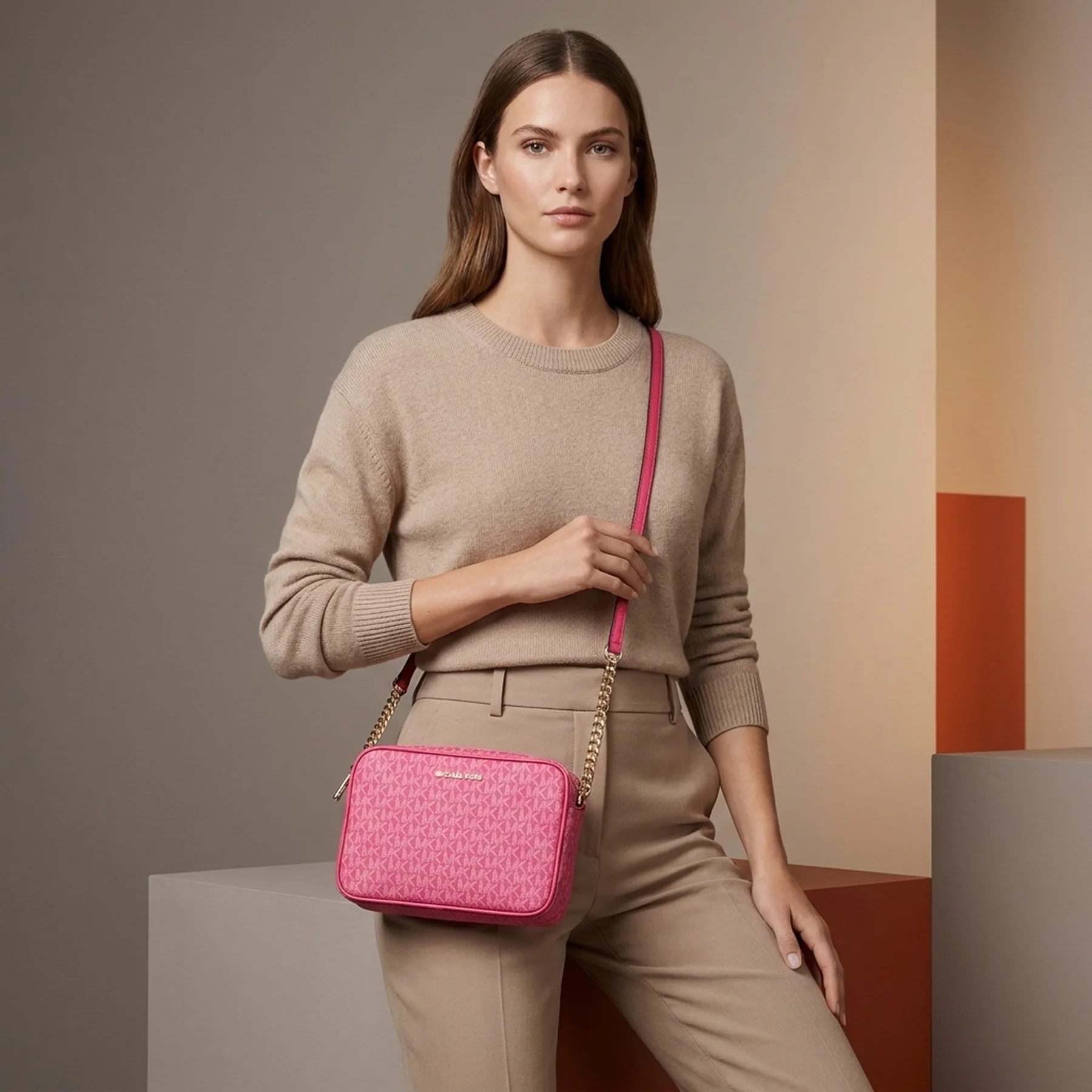 Жіноча шкіряна сумка кроссбоді Michael Kors 1159774503 (Рожевий, One size)