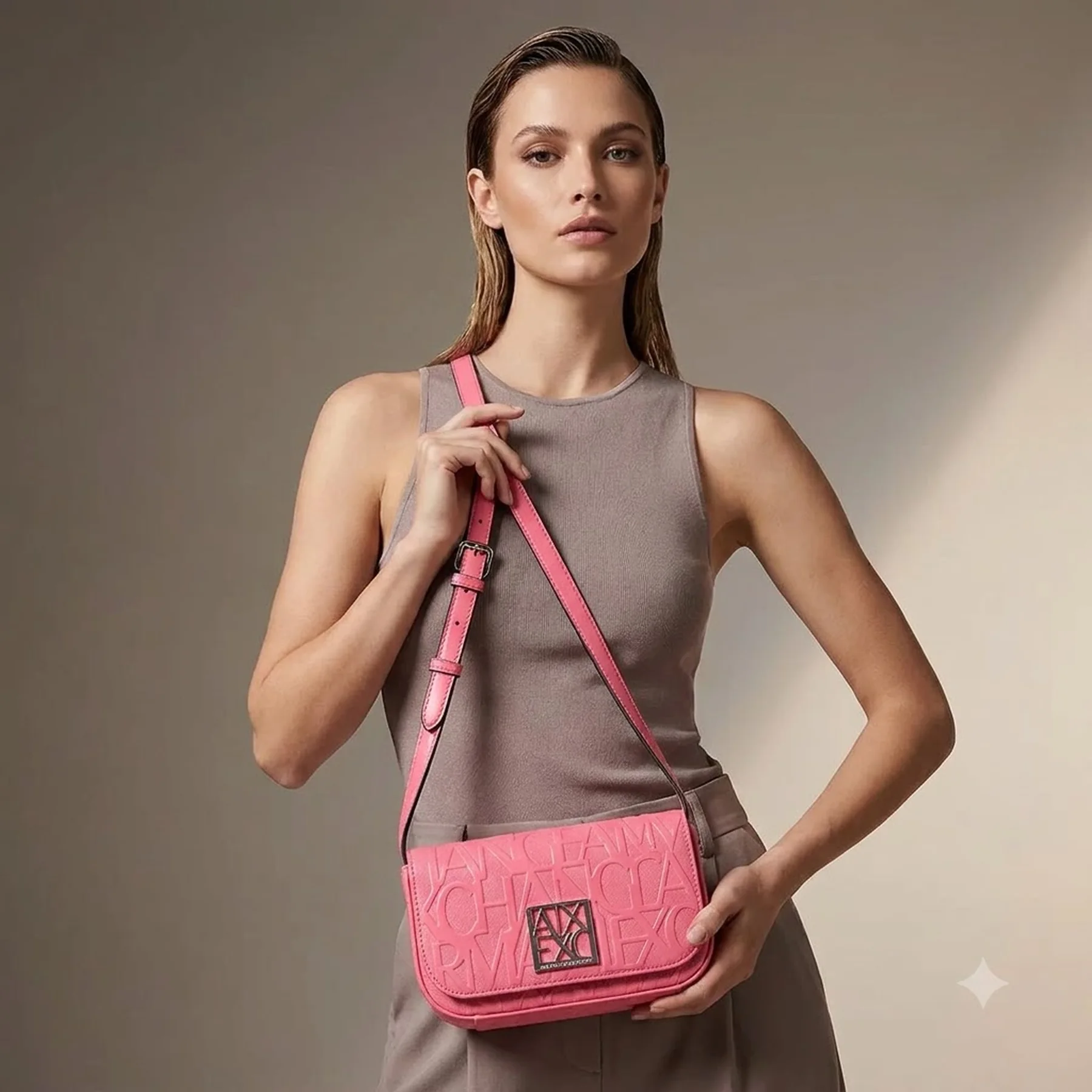 Жіноча сумка Armani Exchange кроссбоді 1159820396 (Рожевий One size)