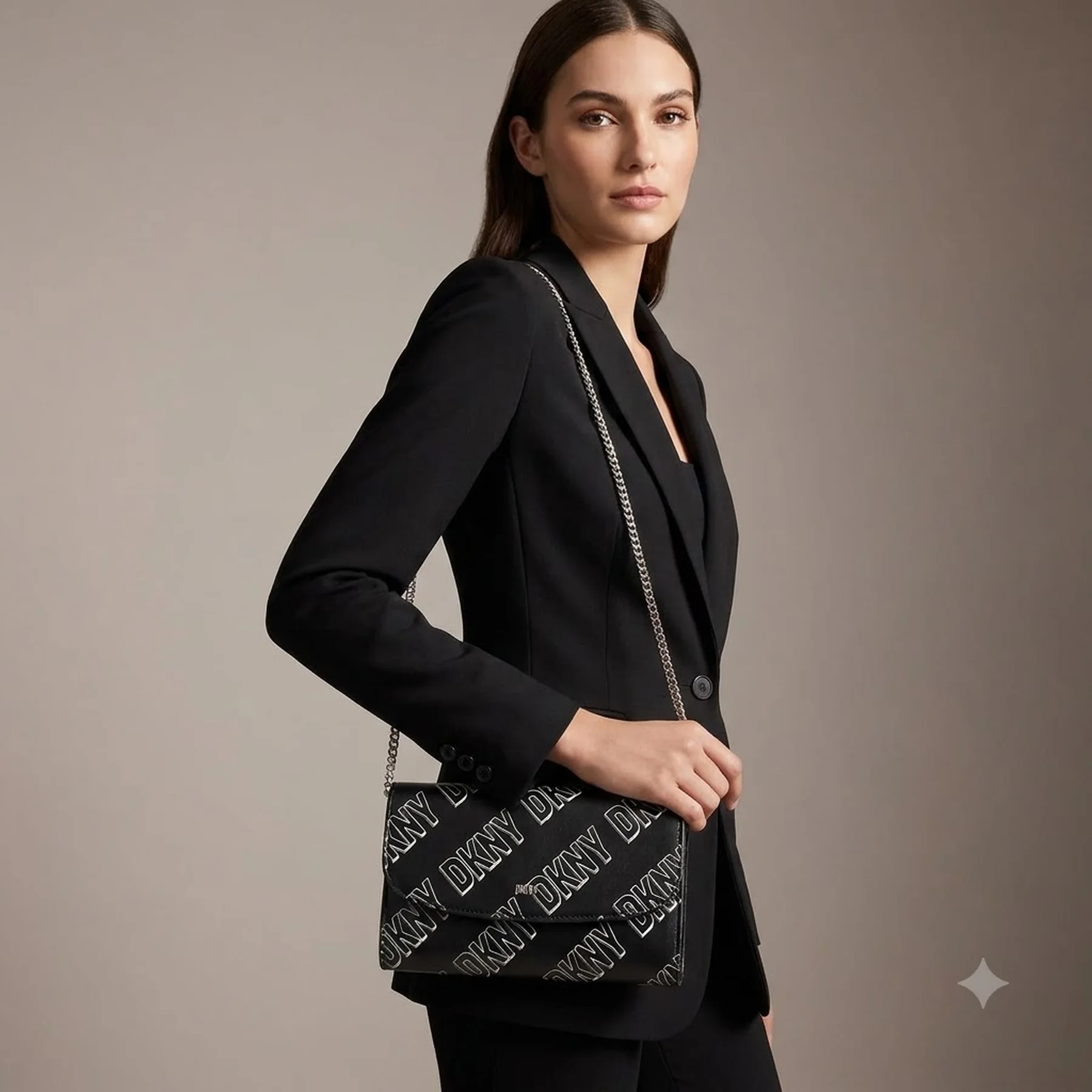Жіноча сумка через плече DKNY з логотипом 1159816285 (Чорний One size)