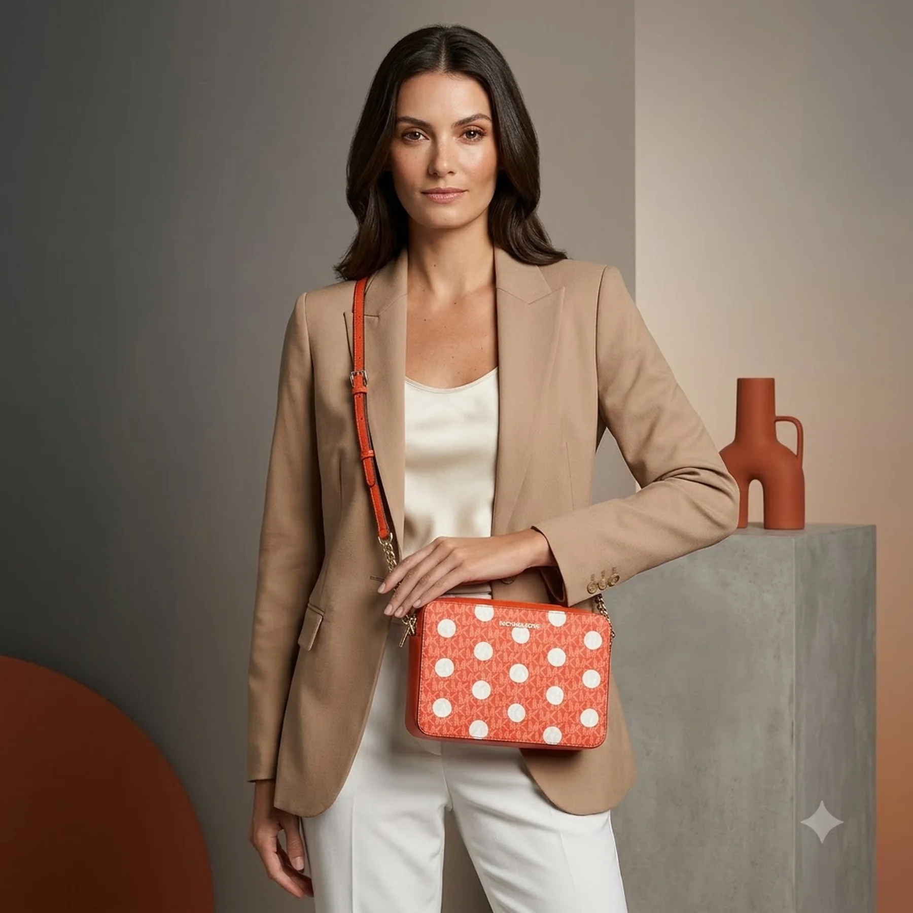 Жіноча сумка кросбоді JET SET ITEM Michael Kors з принтом 1159844070 Помаранчевий