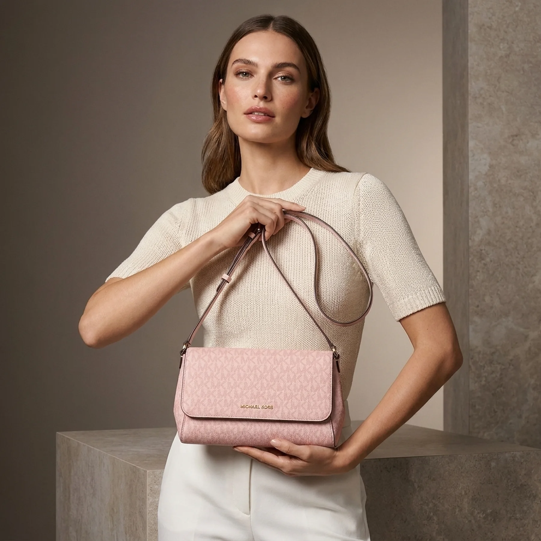 Жіноча сумка кросбоді JET SET ITEM Michael Kors з принтом 1159853061 Рожевий