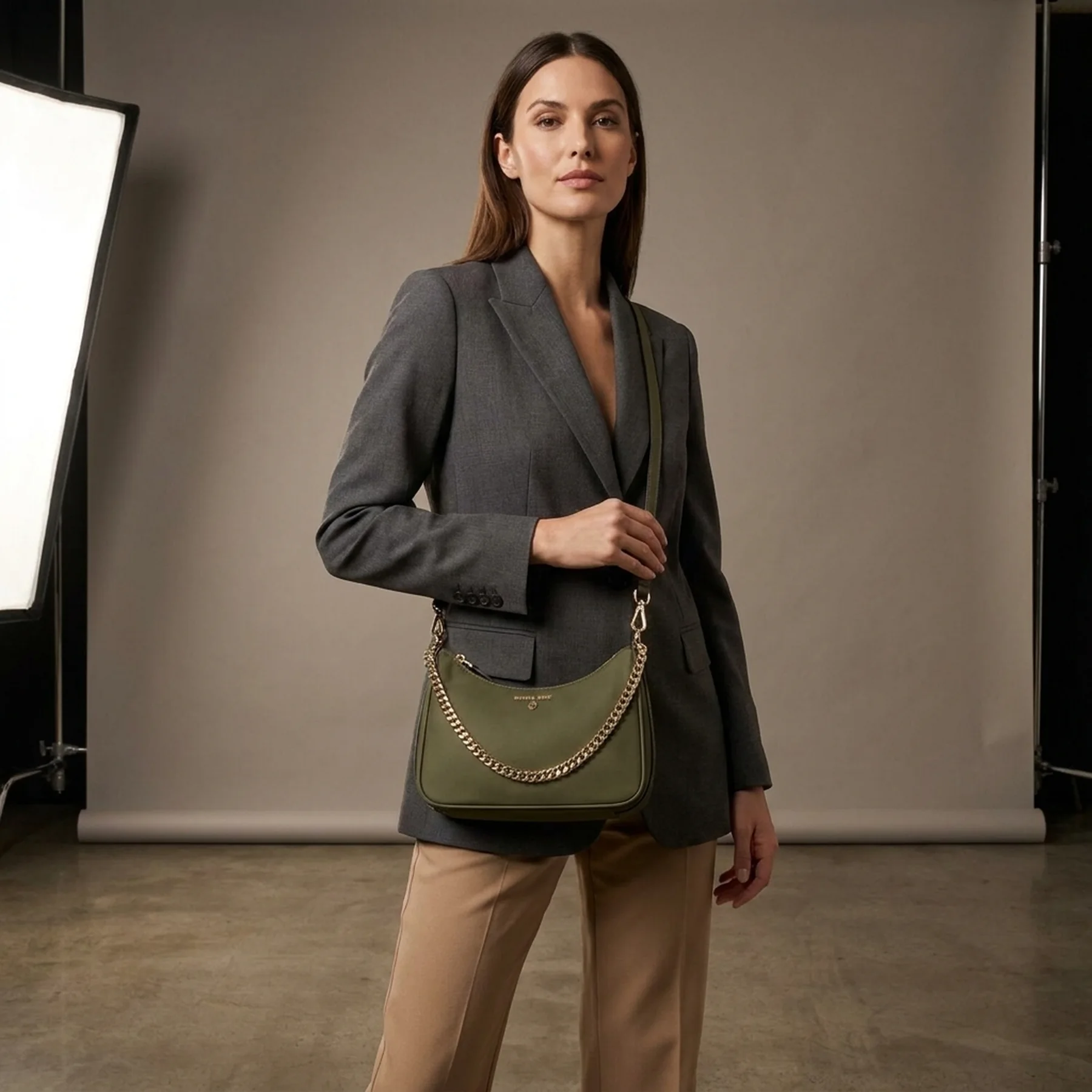 Жіноча сумка кроссбоді Michael Kors на блискавці 1159773844 (Зелений, One size)