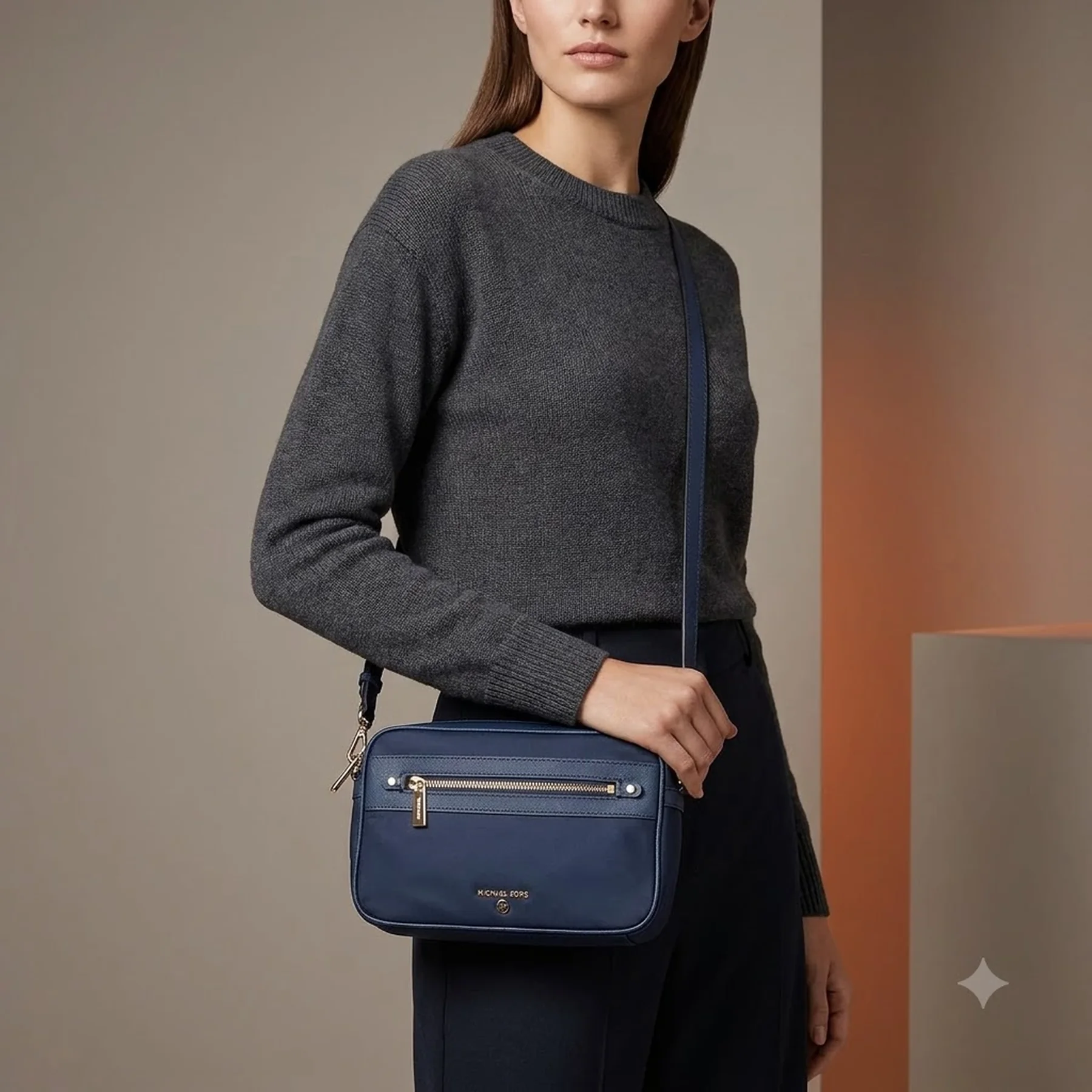 Жіноча сумка кроссбоді Michael Kors на блискавці 1159772355 (Синій One size)