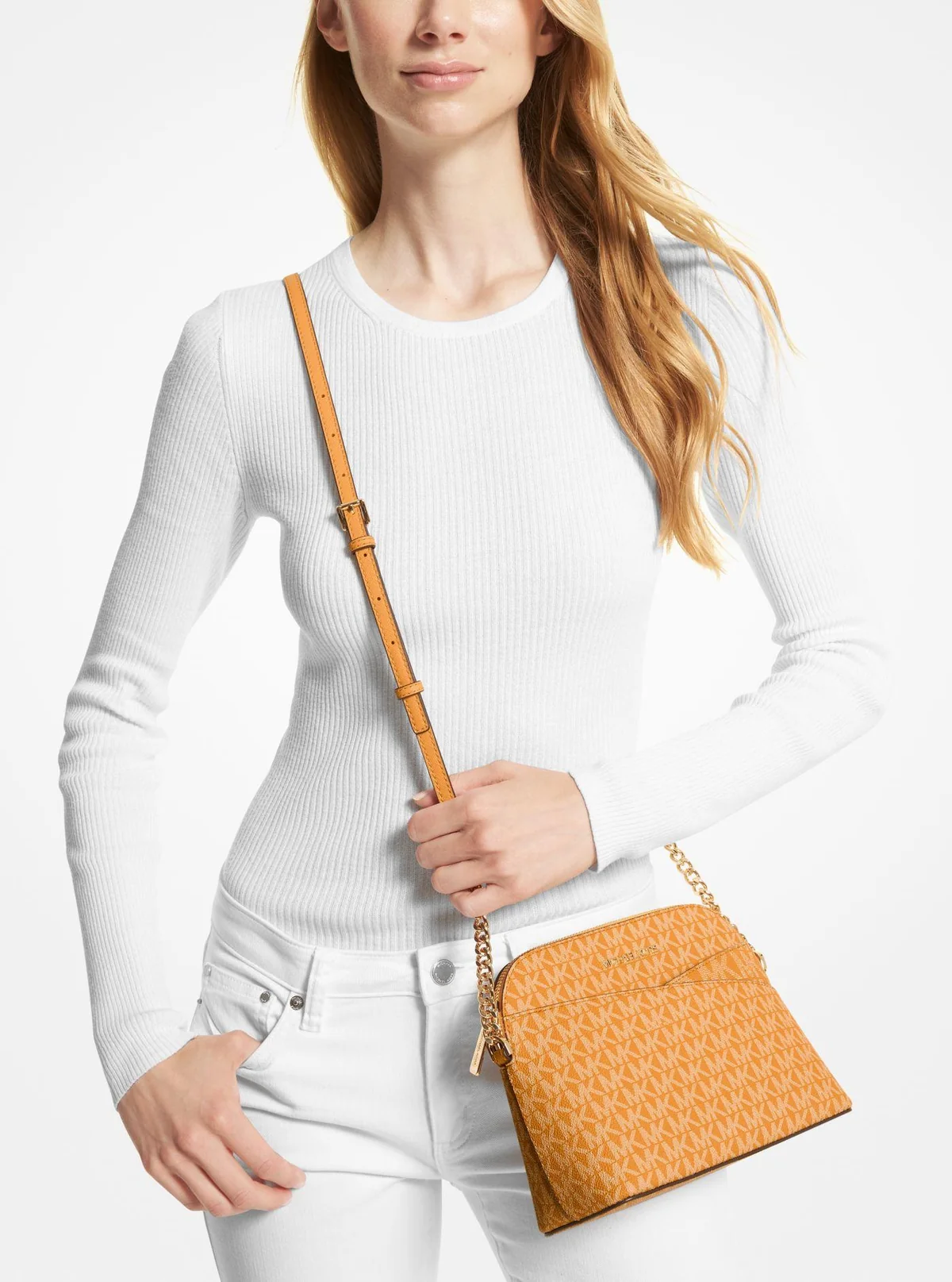 Жіноча сумка кроссбоді Michael Kors на блискавці 1159777918 (Помаранчевий, One size)