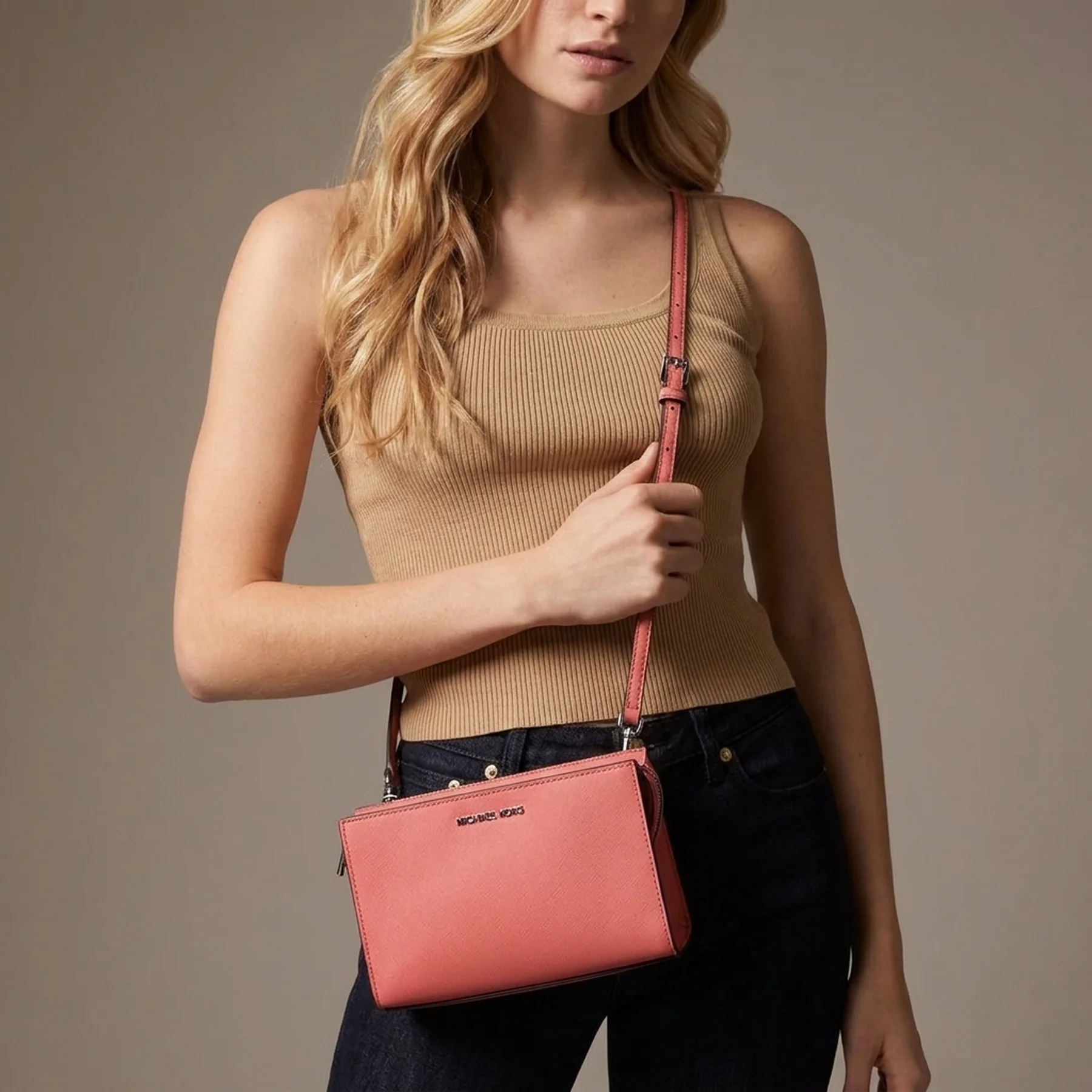 Жіноча сумка кроссбоді Michael Kors на блискавці 1159784375 (Рожевий, One size)
