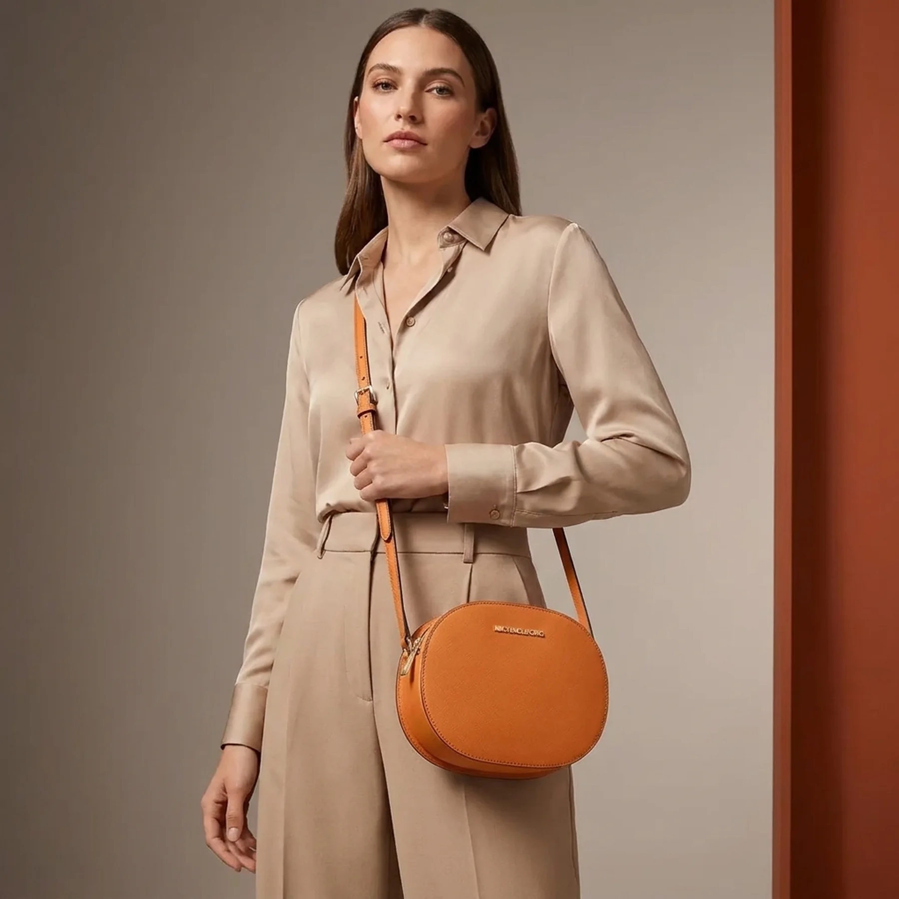 Жіноча сумка кроссбоді Michael Kors із сап'янової шкіри 1159807937 (Помаранчевий, One size)
