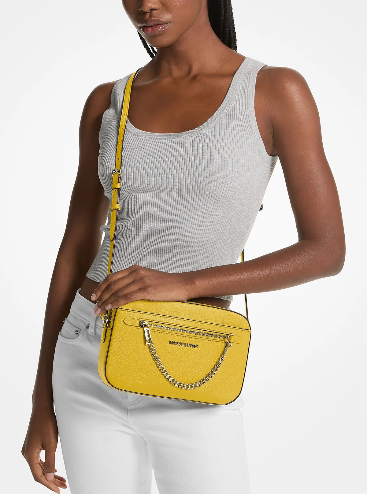 Жіноча сумка кроссбоді Michael Kors із сап'янової шкіри 1159807940 (Жовтий, One size)