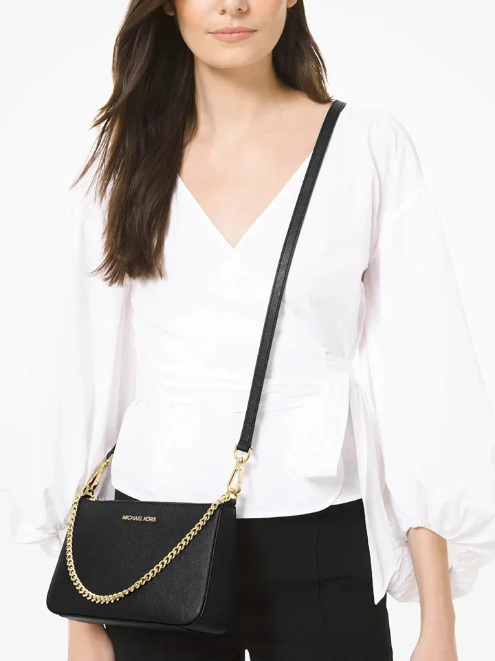 Жіноча сумка кроссбоді Michael Kors із сап'янової шкіри 1159819169 (Чорний One size)
