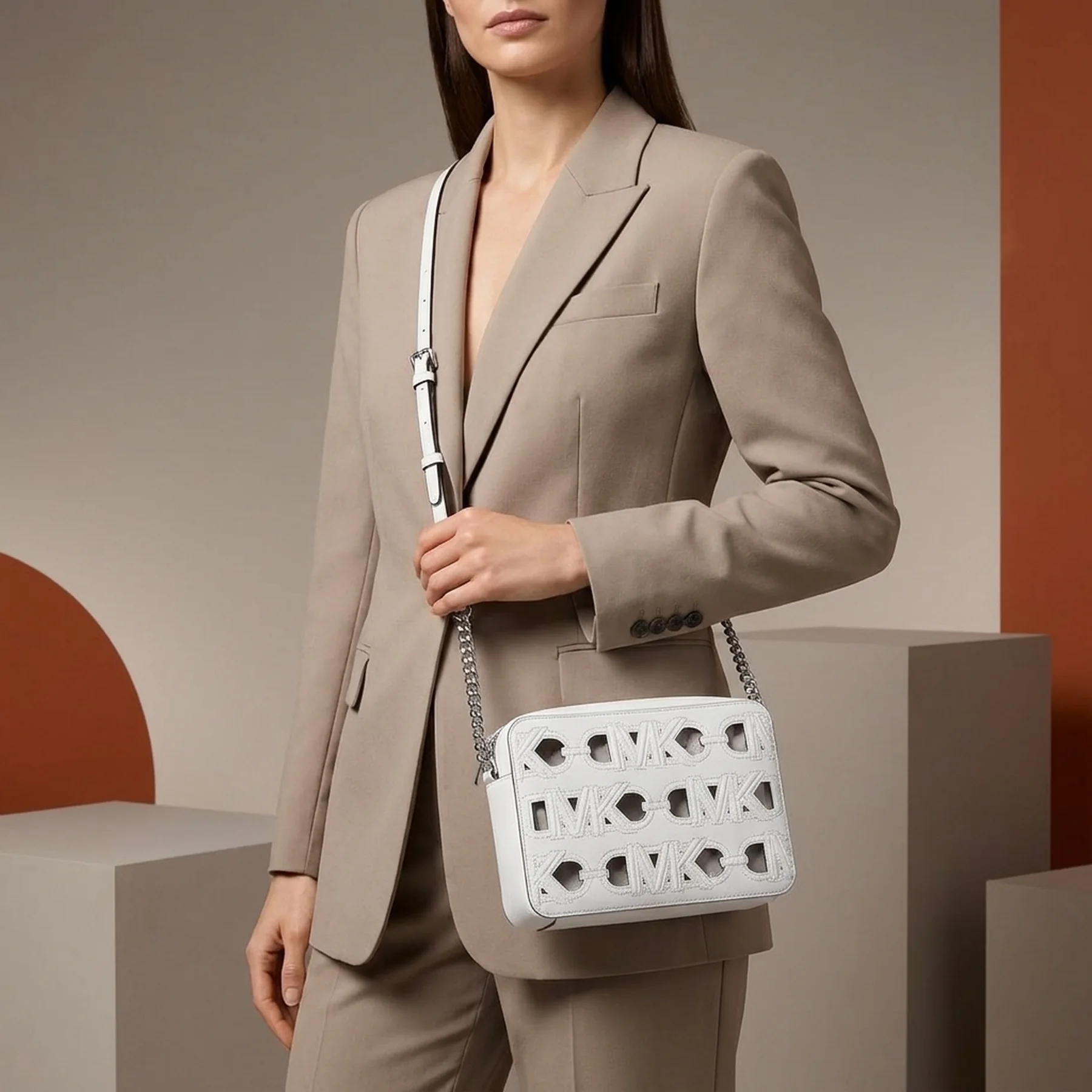 Жіноча сумка кроссбоді Michael Kors на блискавці 1159822236 (Білий One size)