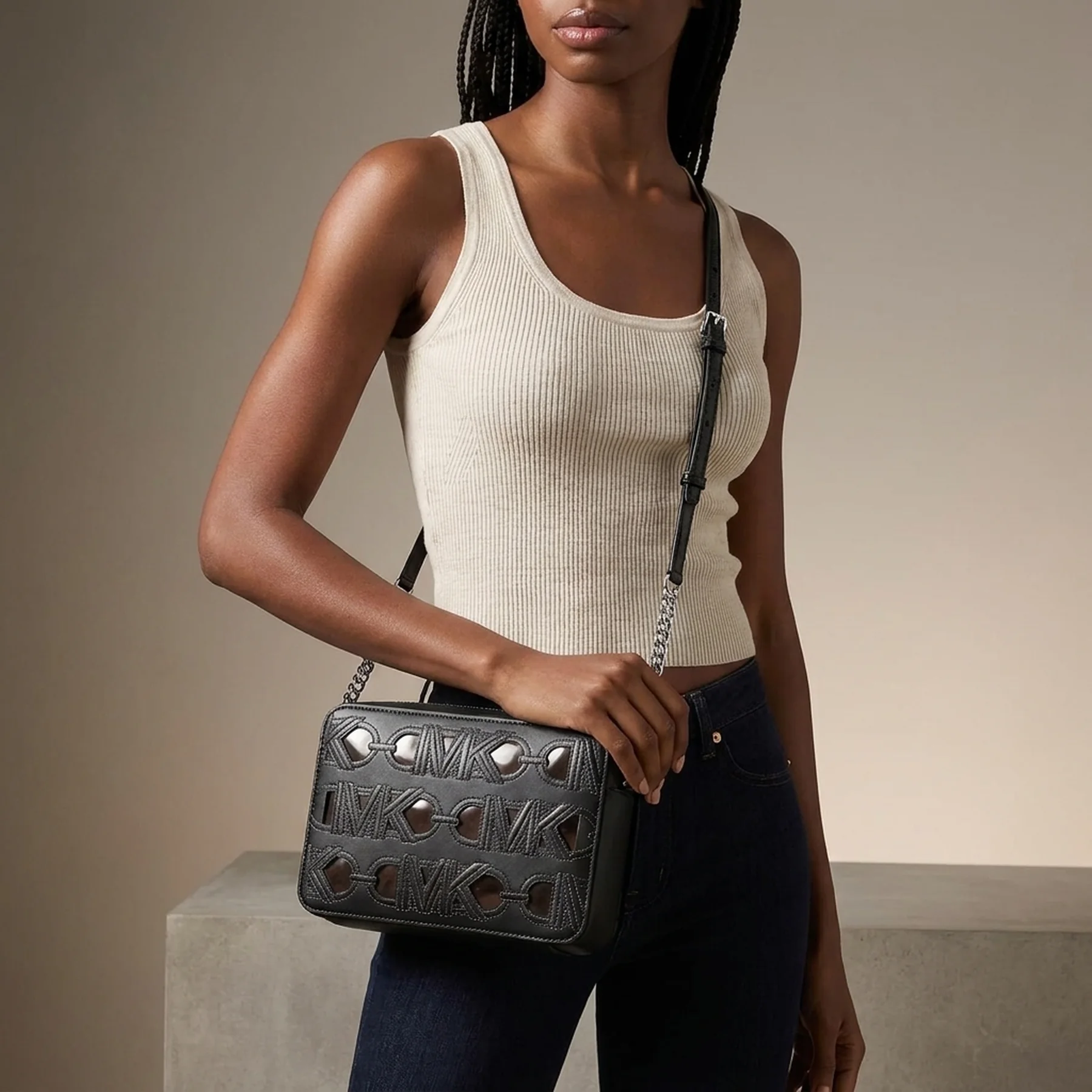 Жіноча сумка кроссбоді Michael Kors на блискавці 1159827286 (Чорний One size)