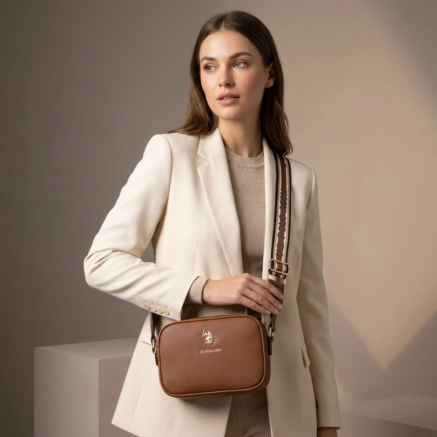 Жіноча сумка кроссбоді U.S. Polo Assn з логотипом 1159802498 (Коричневий, One size)