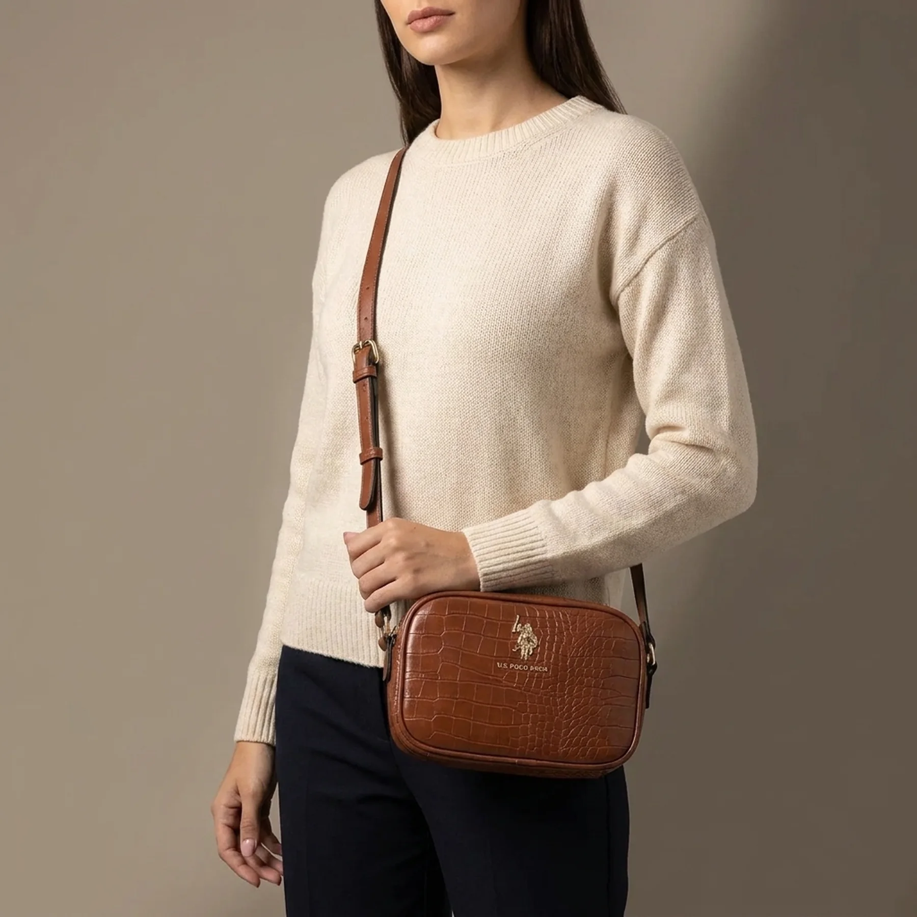 Жіноча сумка кроссбоді US Polo Assn з екошкіри 1159822651 (Коричневий One size)