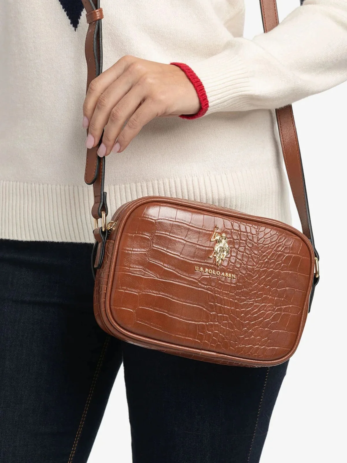 Жіноча сумка кроссбоді US Polo Assn з екошкіри 1159822651 (Коричневий One size)
