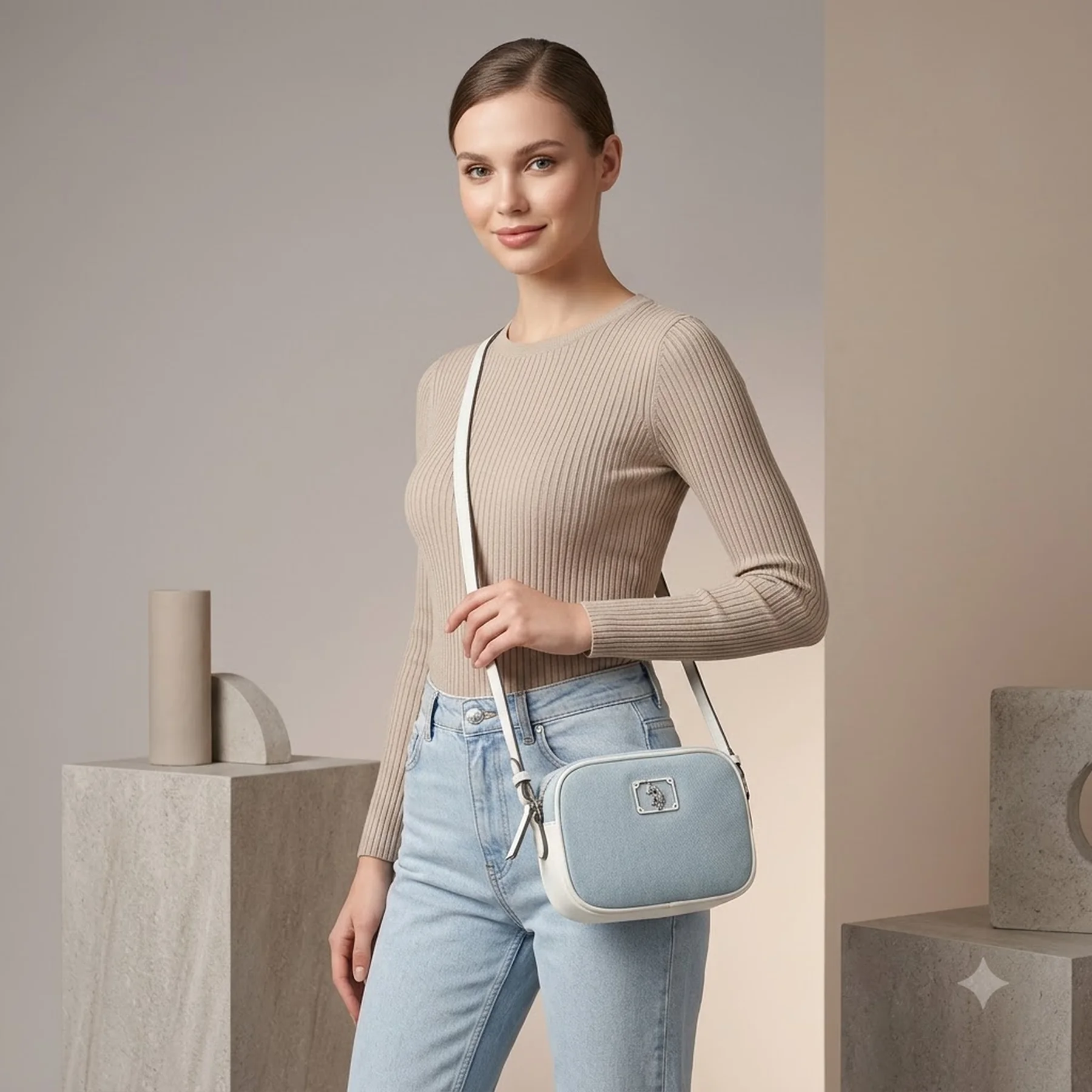 Жіноча сумка кроссбоді US Polo Assn з логотипом 1159843740 (Блакитний One size)