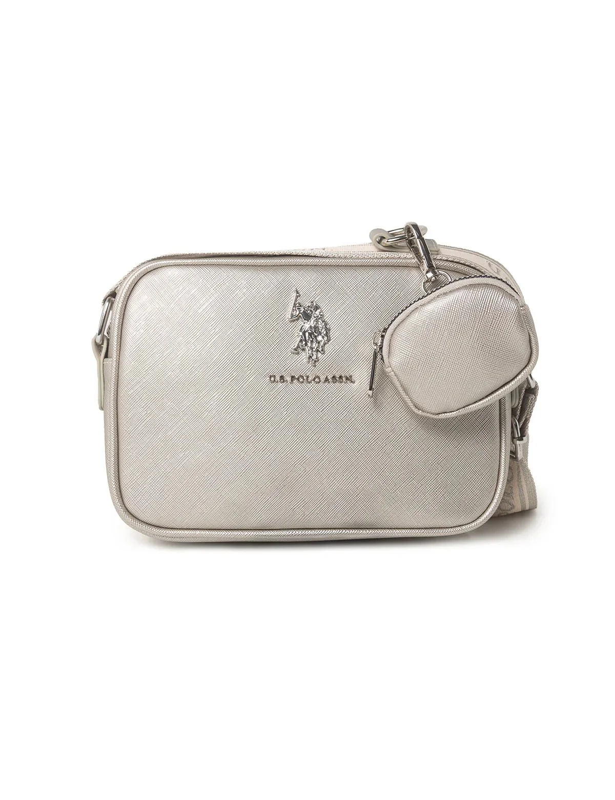 Жіноча сумка кроссбоді US Polo Assn з логотипом 1159850160 Сріблястий
